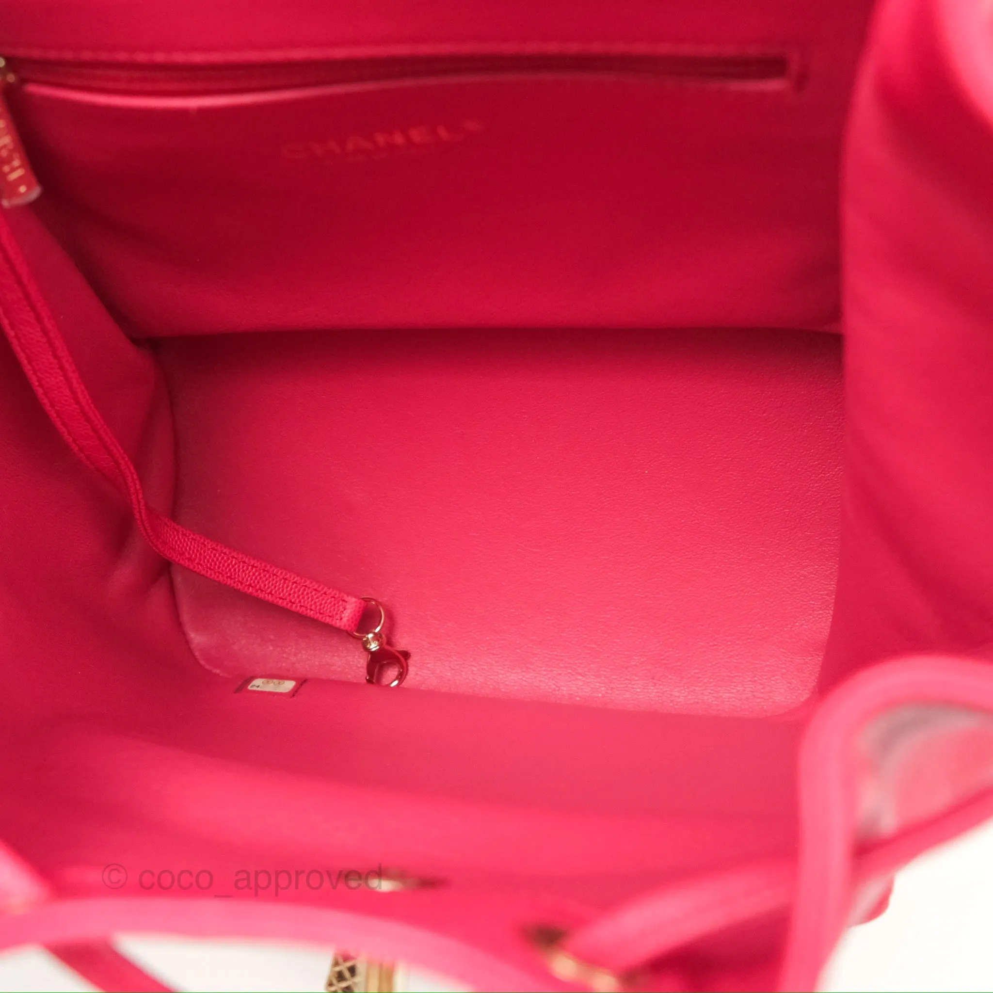 Chanel Quilted Business Affinity Backpack Dark Pink Caviar Gold Hardware