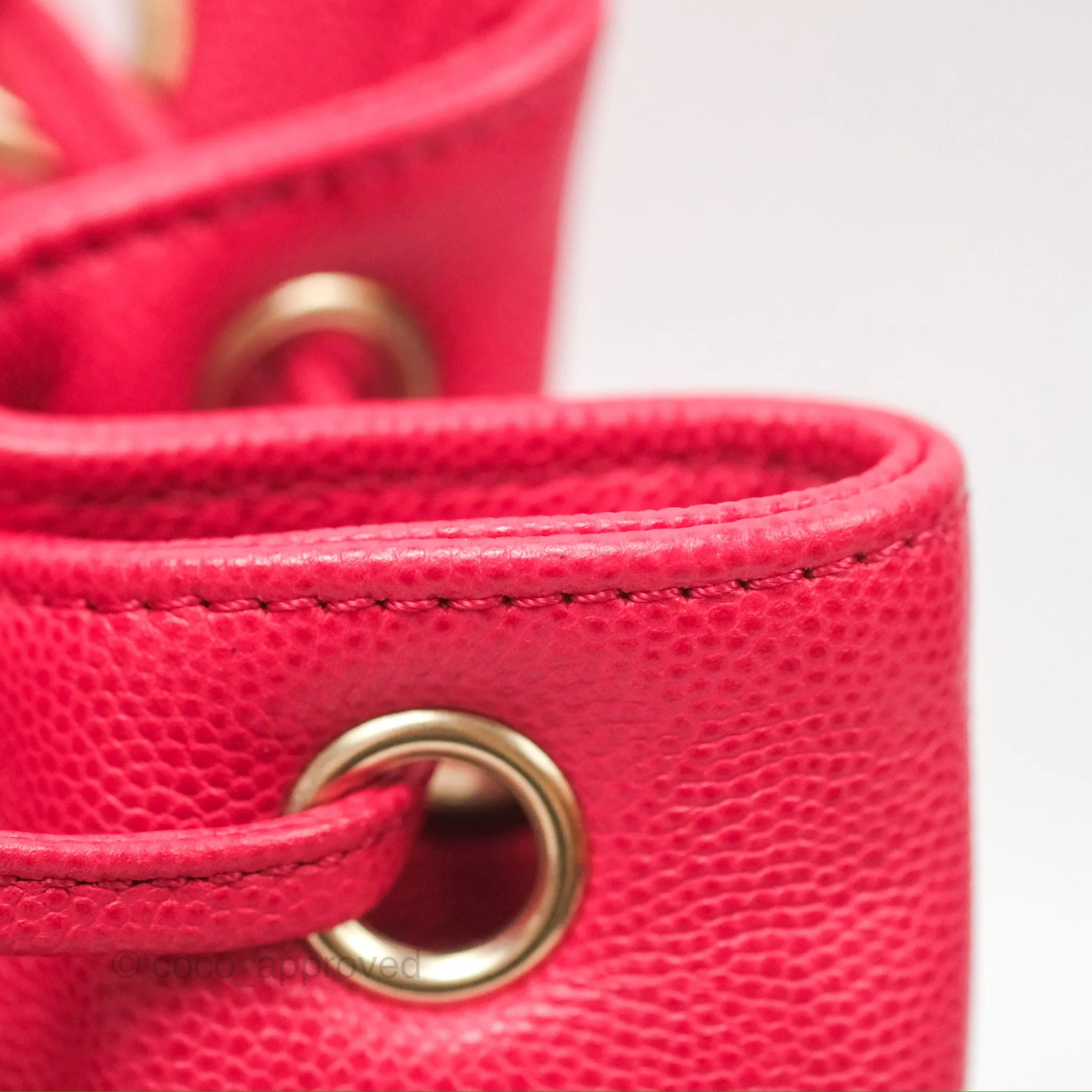 Chanel Quilted Business Affinity Backpack Dark Pink Caviar Gold Hardware
