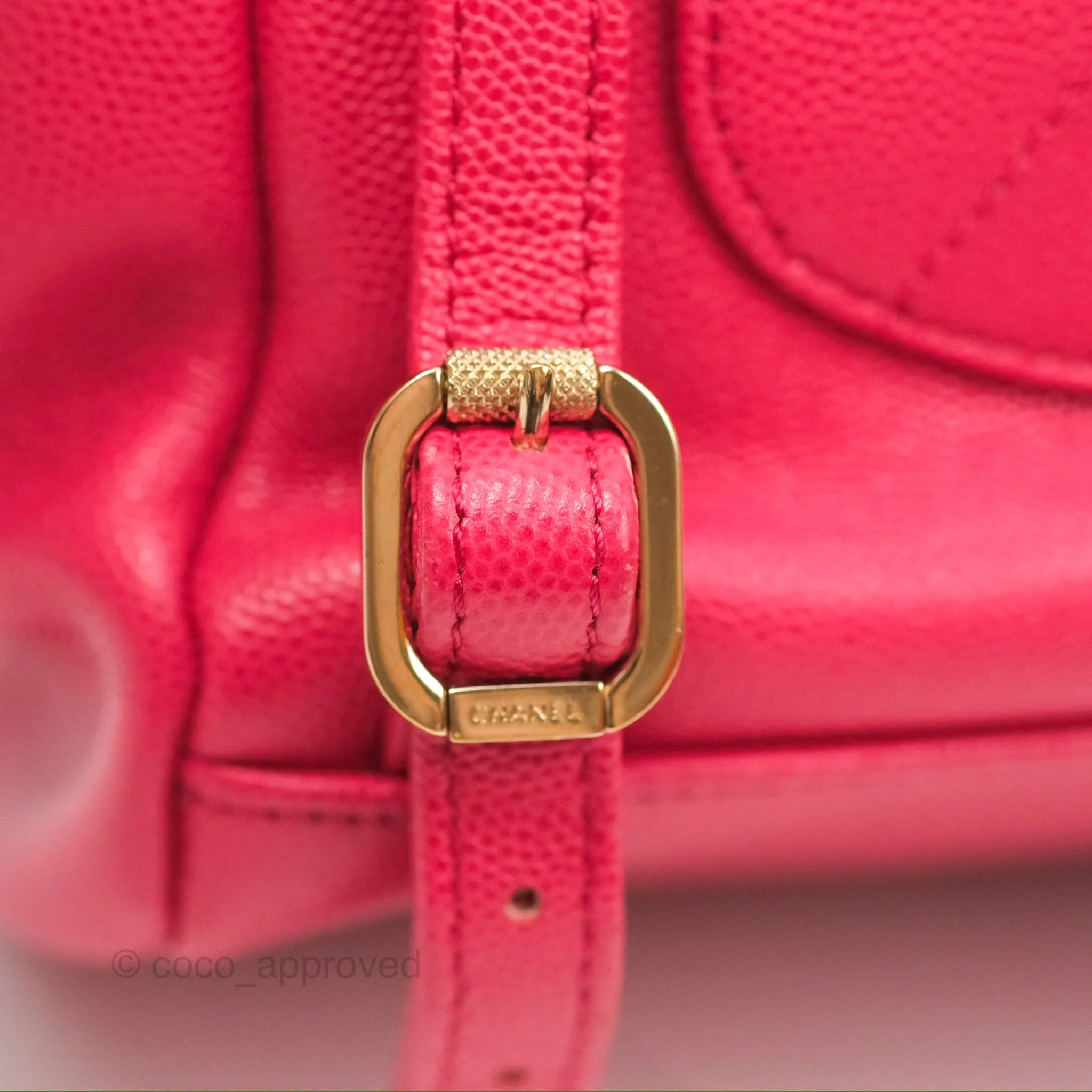 Chanel Quilted Business Affinity Backpack Dark Pink Caviar Gold Hardware