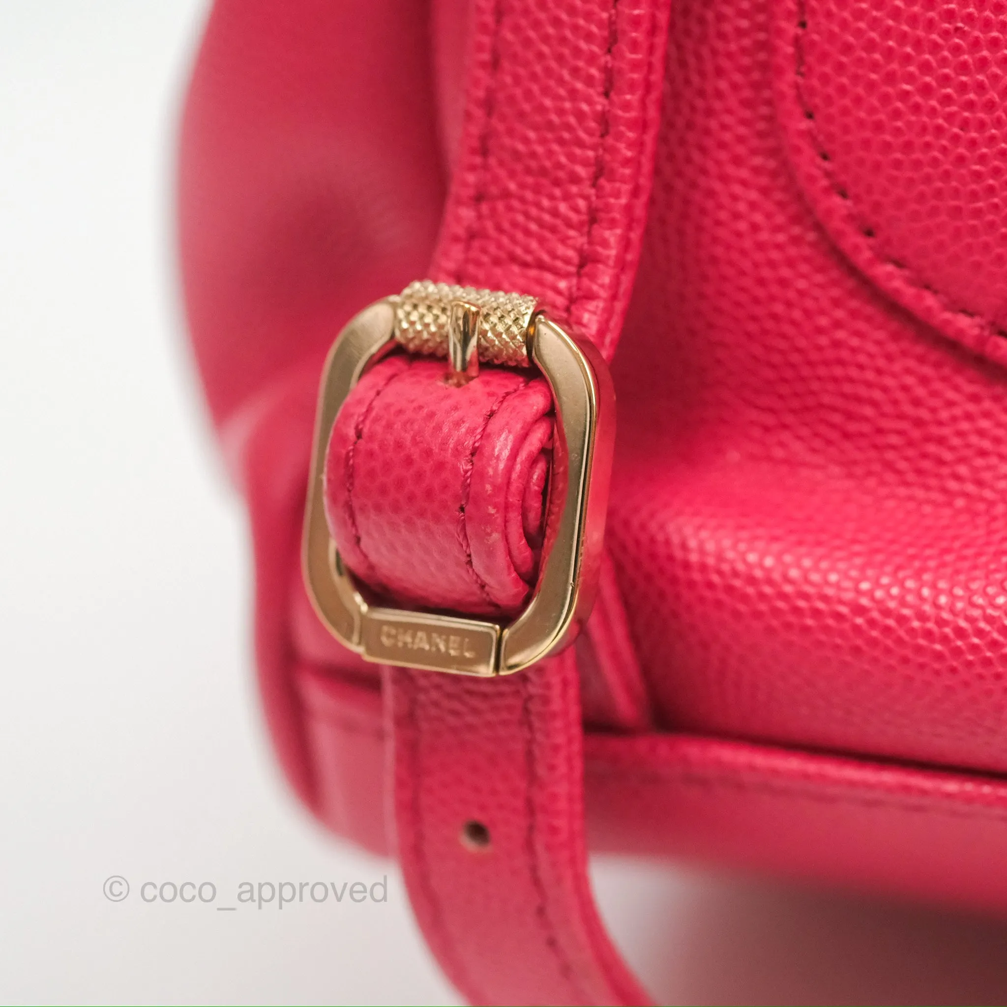 Chanel Quilted Business Affinity Backpack Dark Pink Caviar Gold Hardware