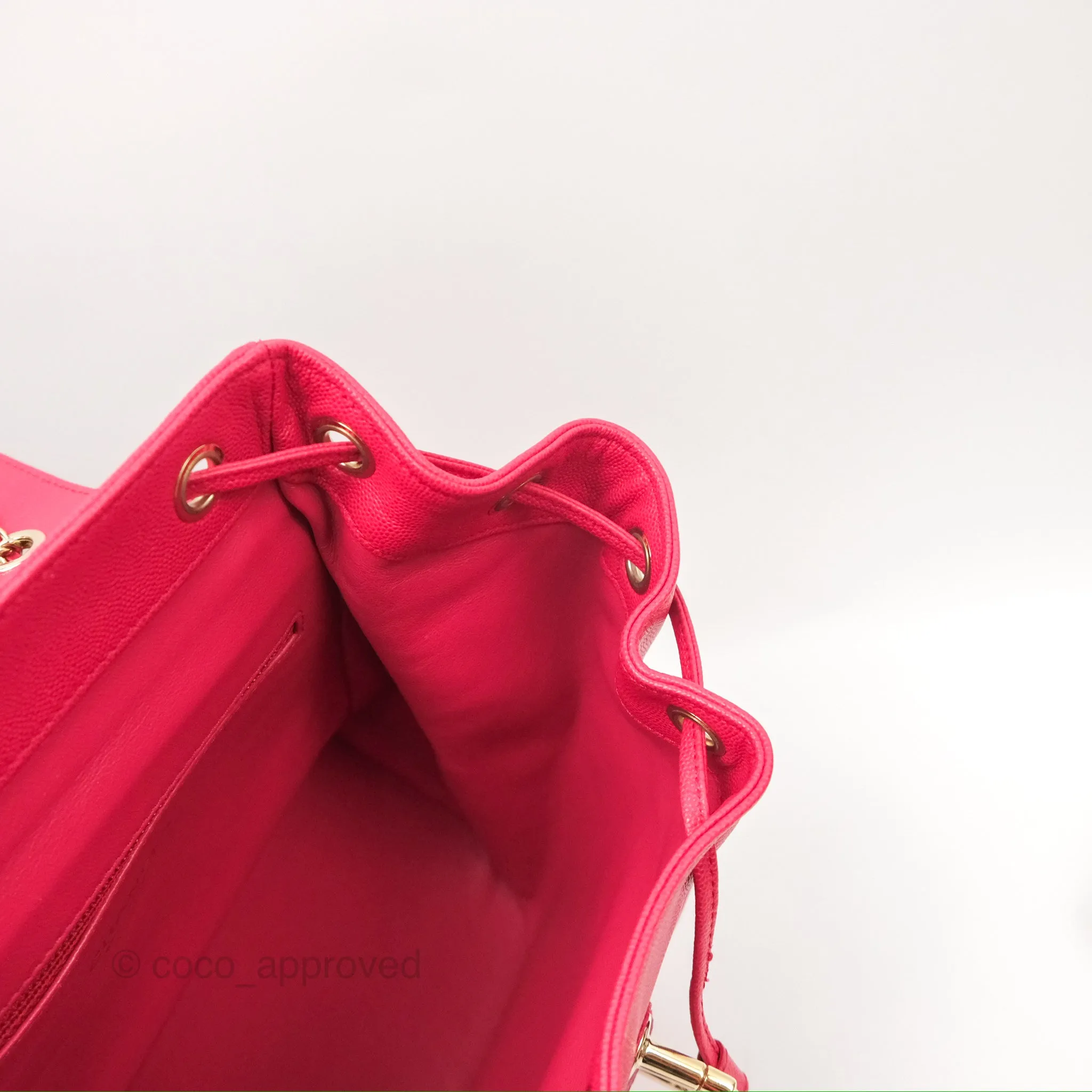 Chanel Quilted Business Affinity Backpack Dark Pink Caviar Gold Hardware