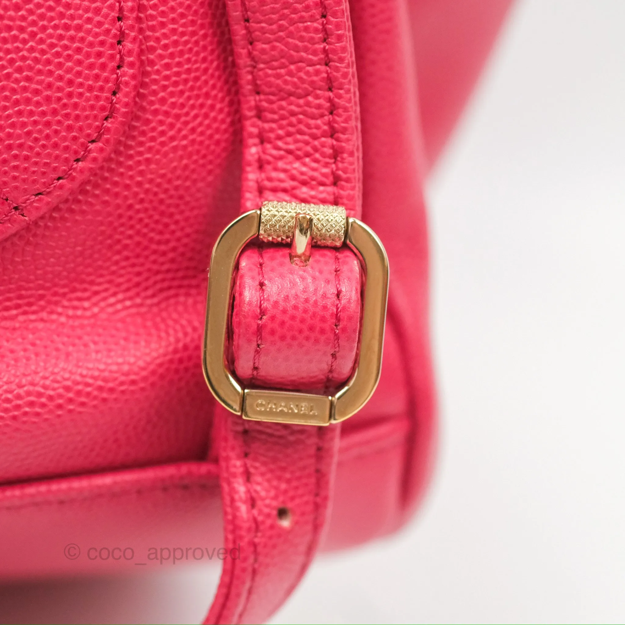 Chanel Quilted Business Affinity Backpack Dark Pink Caviar Gold Hardware