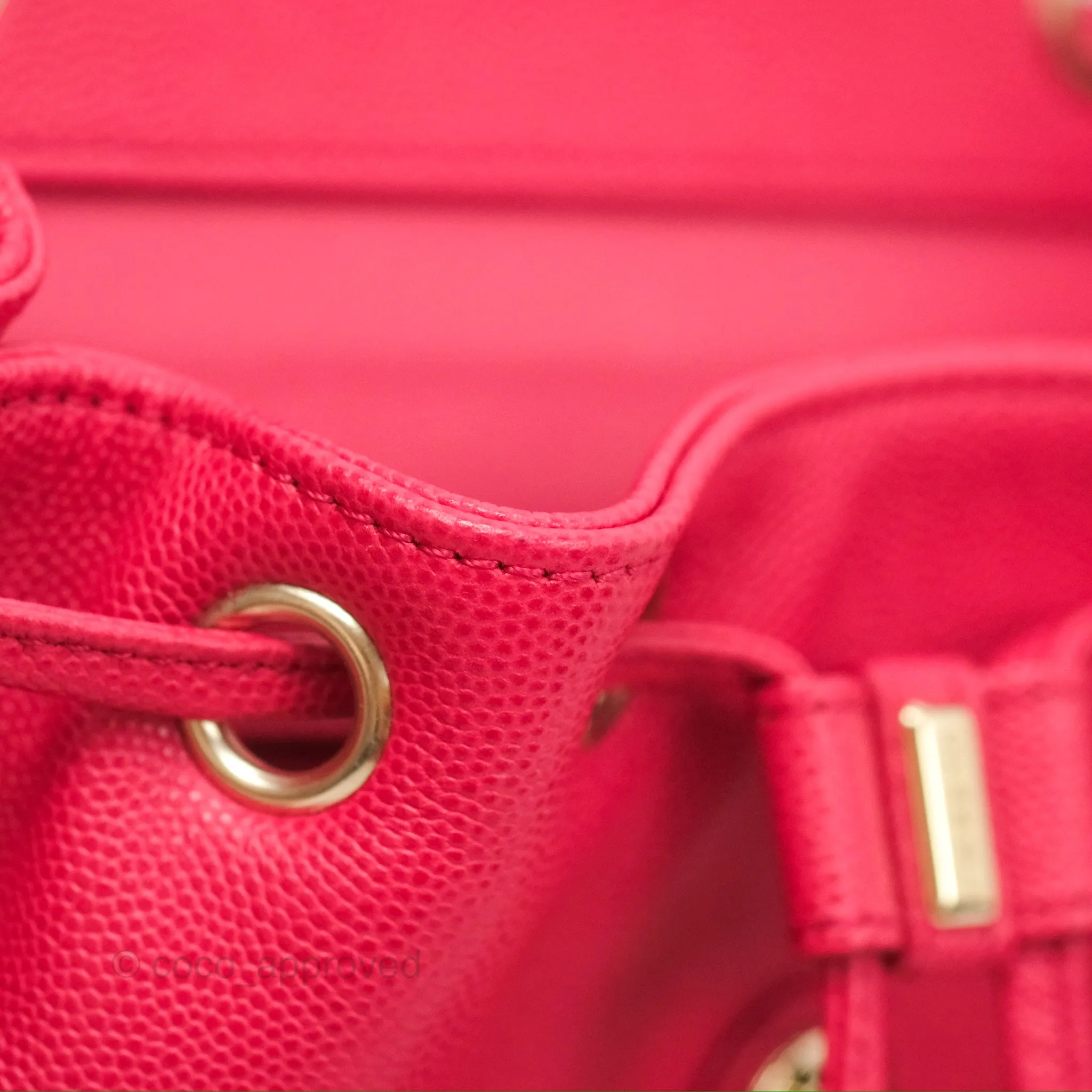 Chanel Quilted Business Affinity Backpack Dark Pink Caviar Gold Hardware