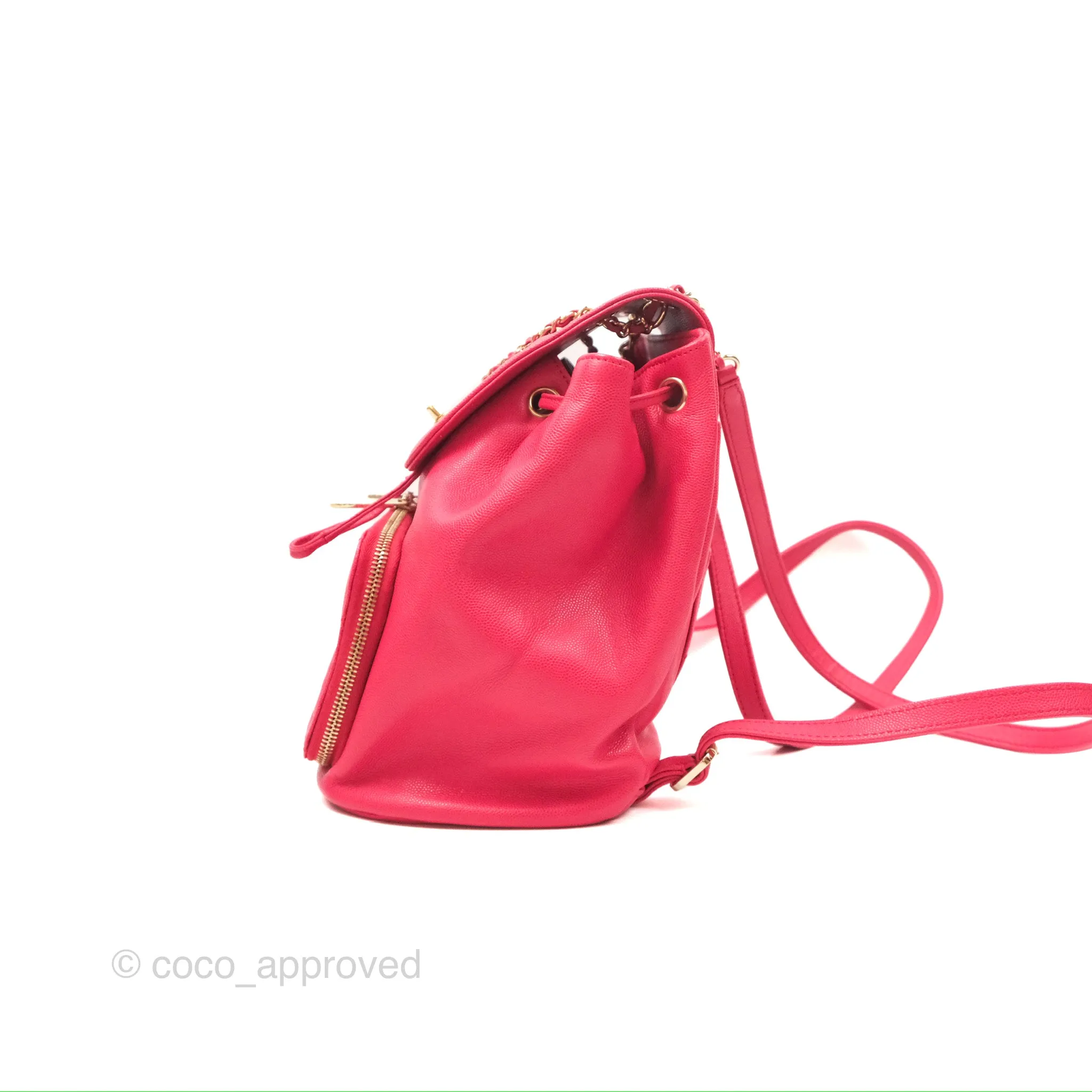 Chanel Quilted Business Affinity Backpack Dark Pink Caviar Gold Hardware