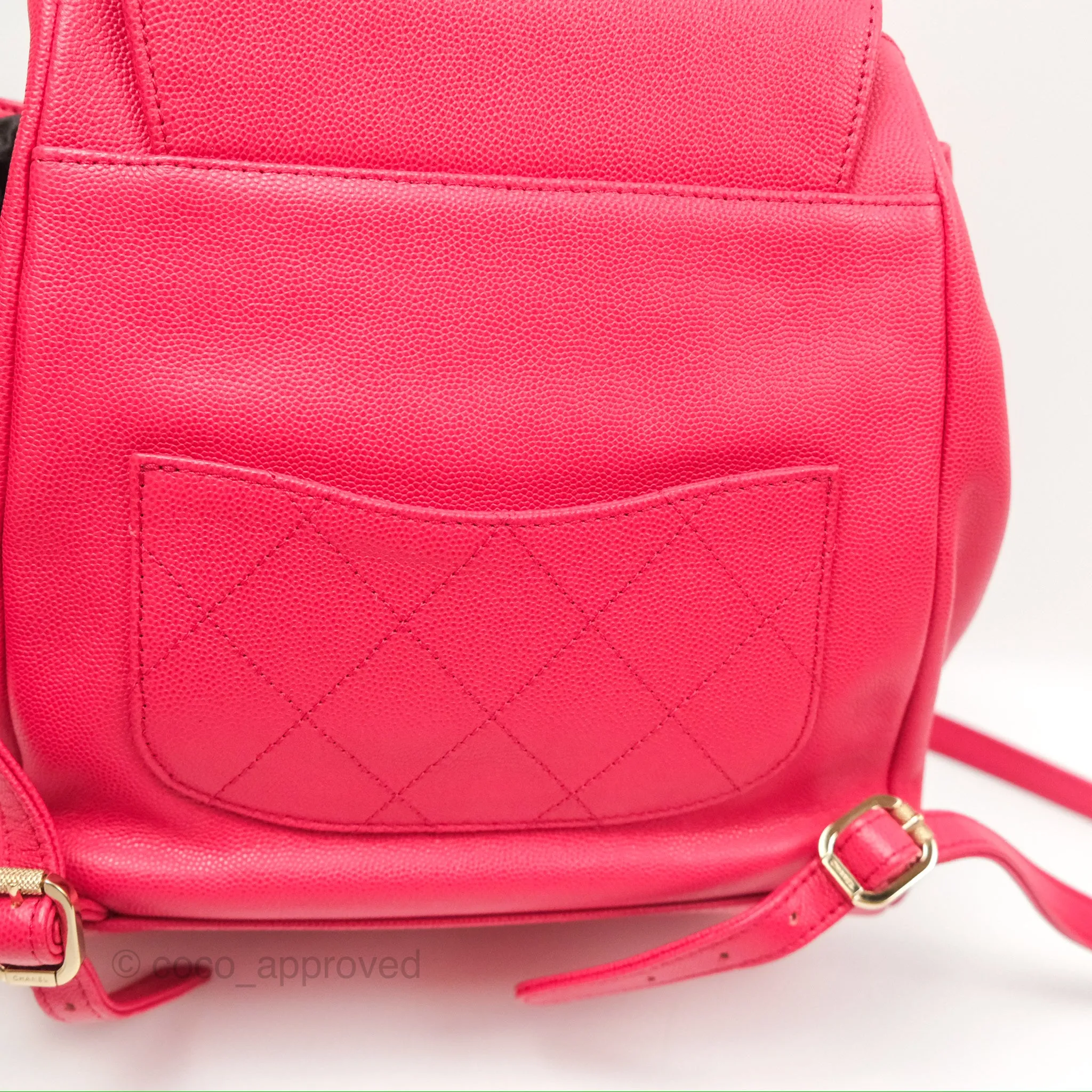 Chanel Quilted Business Affinity Backpack Dark Pink Caviar Gold Hardware