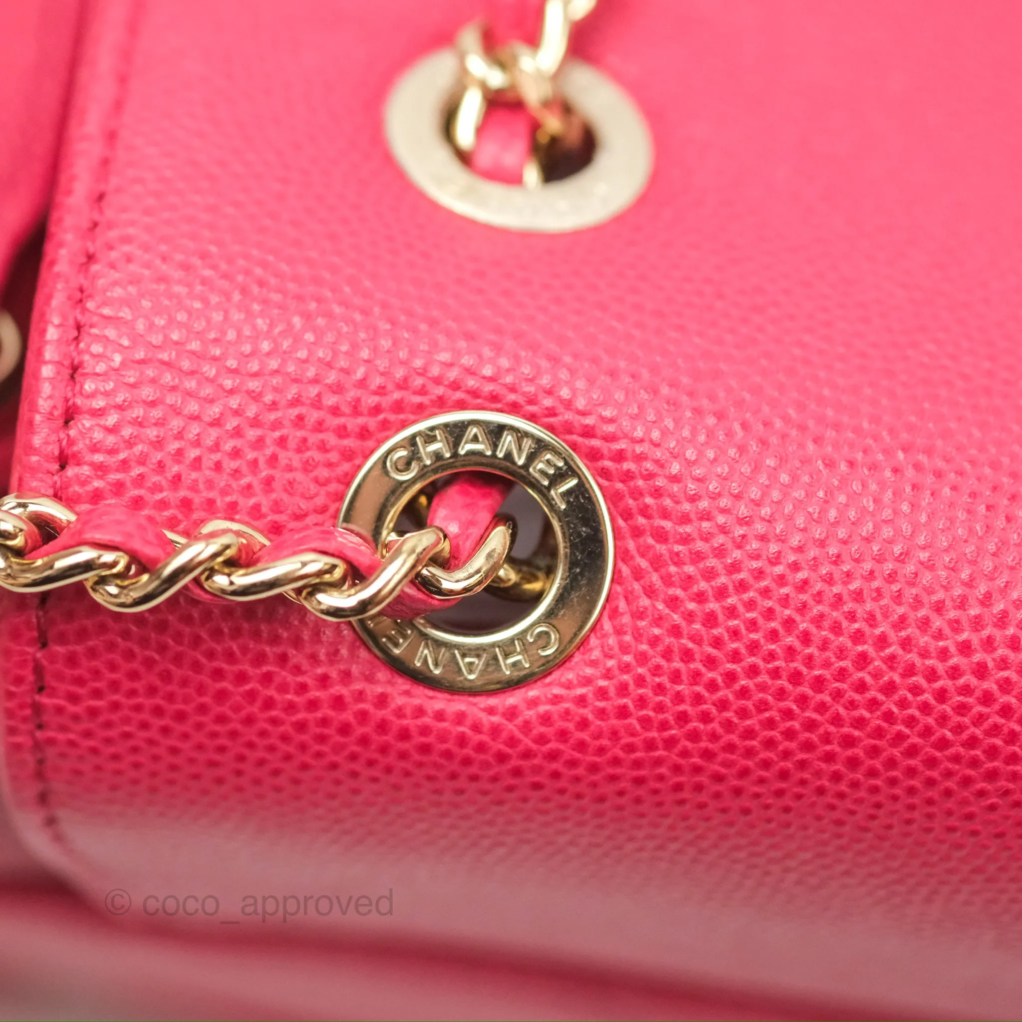 Chanel Quilted Business Affinity Backpack Dark Pink Caviar Gold Hardware