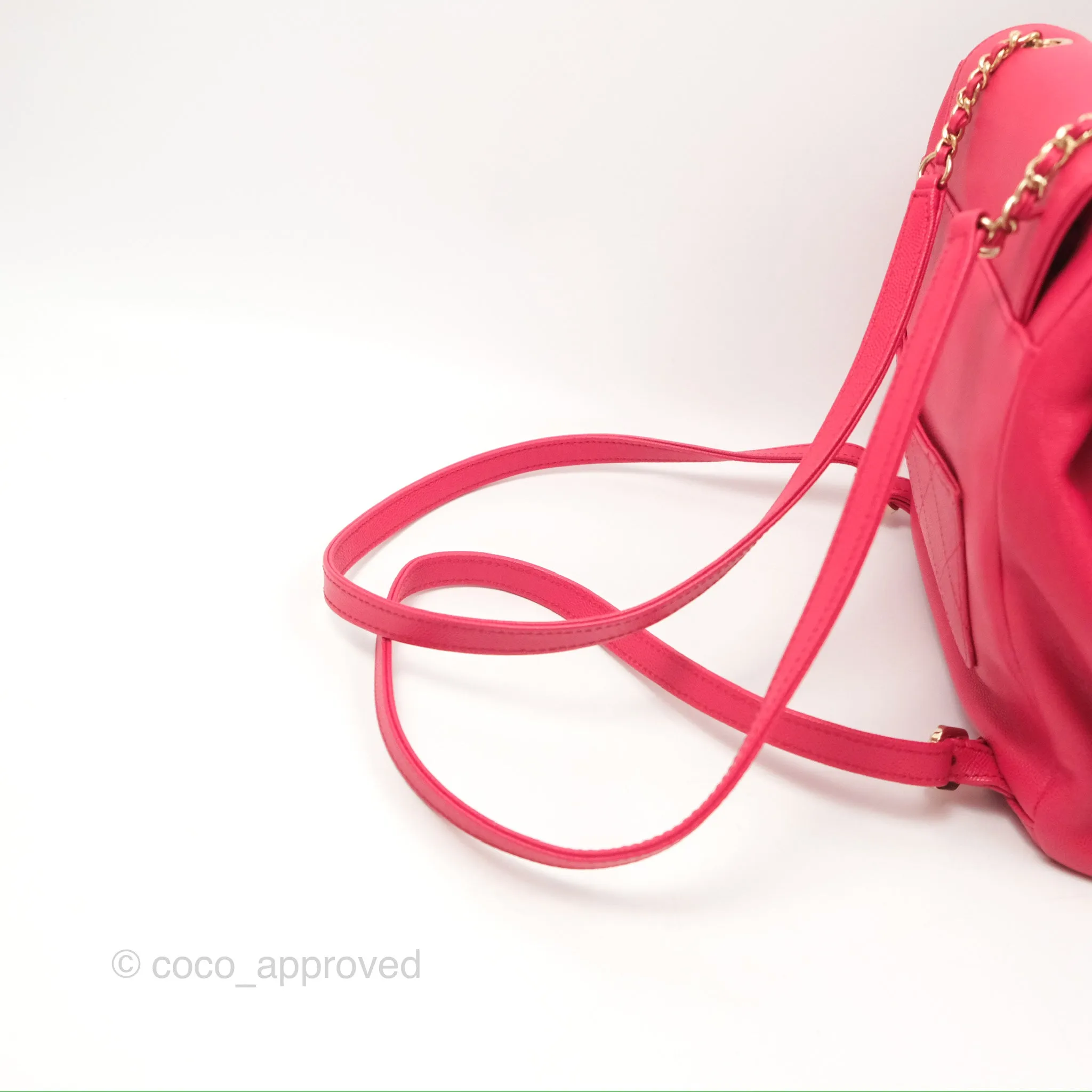 Chanel Quilted Business Affinity Backpack Dark Pink Caviar Gold Hardware