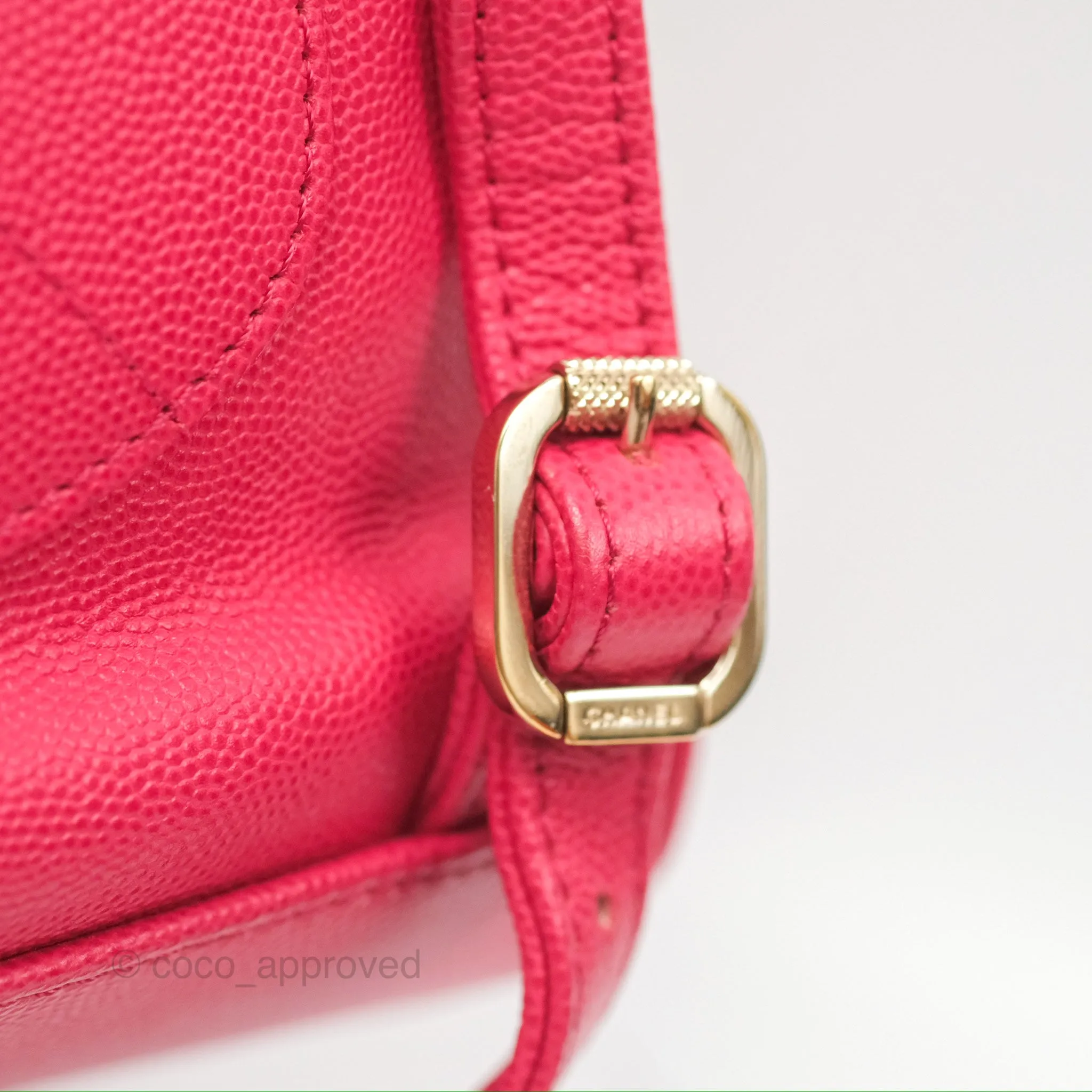Chanel Quilted Business Affinity Backpack Dark Pink Caviar Gold Hardware