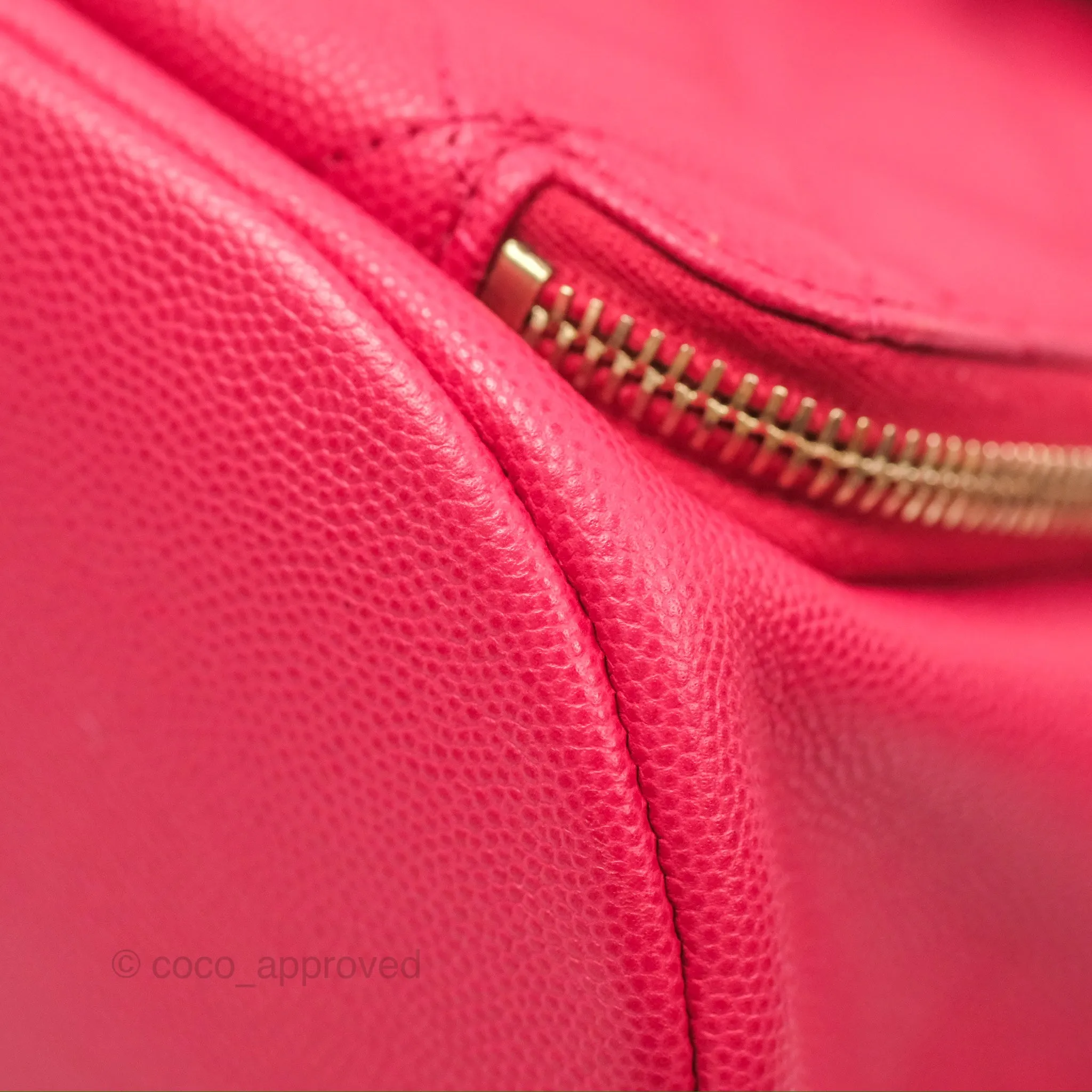 Chanel Quilted Business Affinity Backpack Dark Pink Caviar Gold Hardware