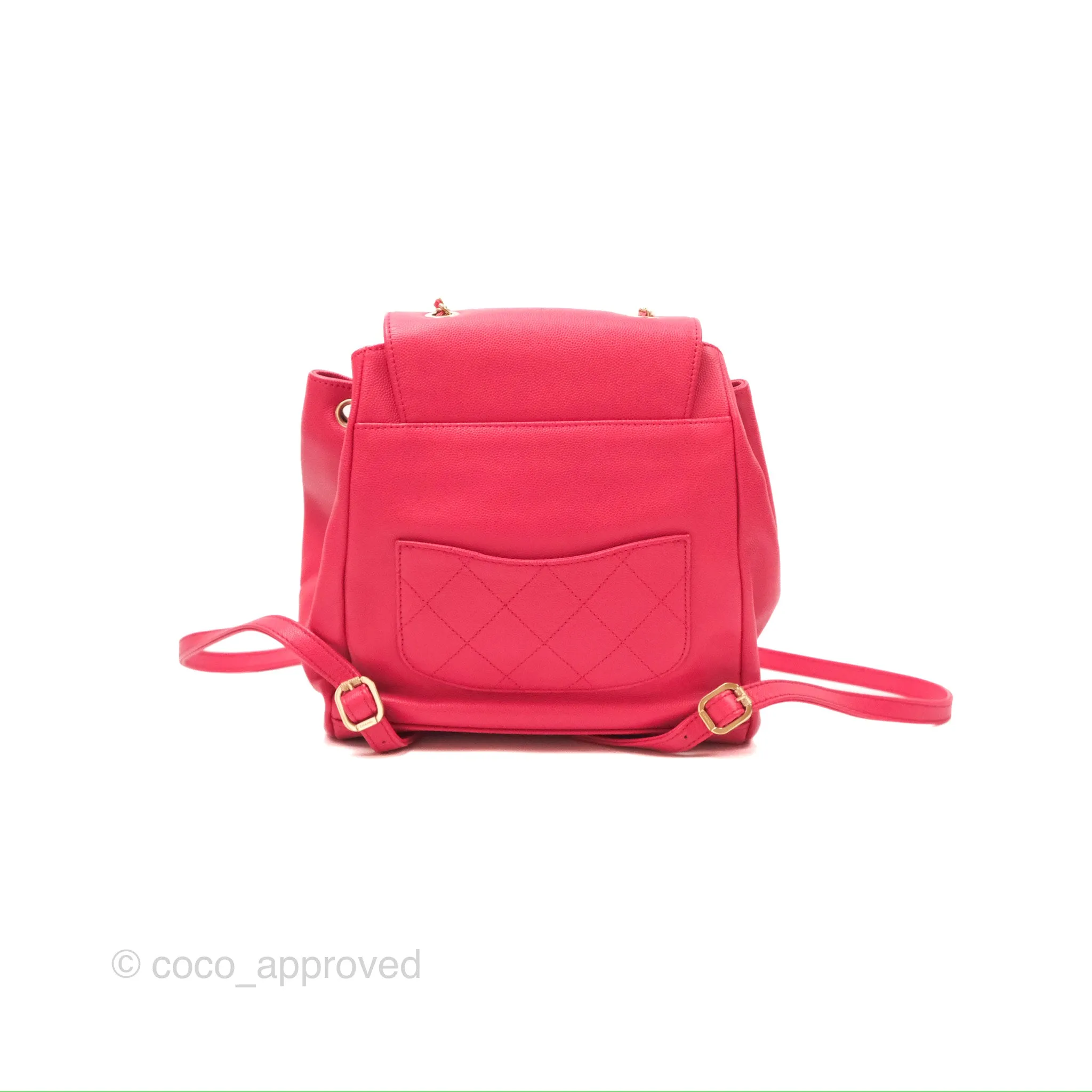 Chanel Quilted Business Affinity Backpack Dark Pink Caviar Gold Hardware