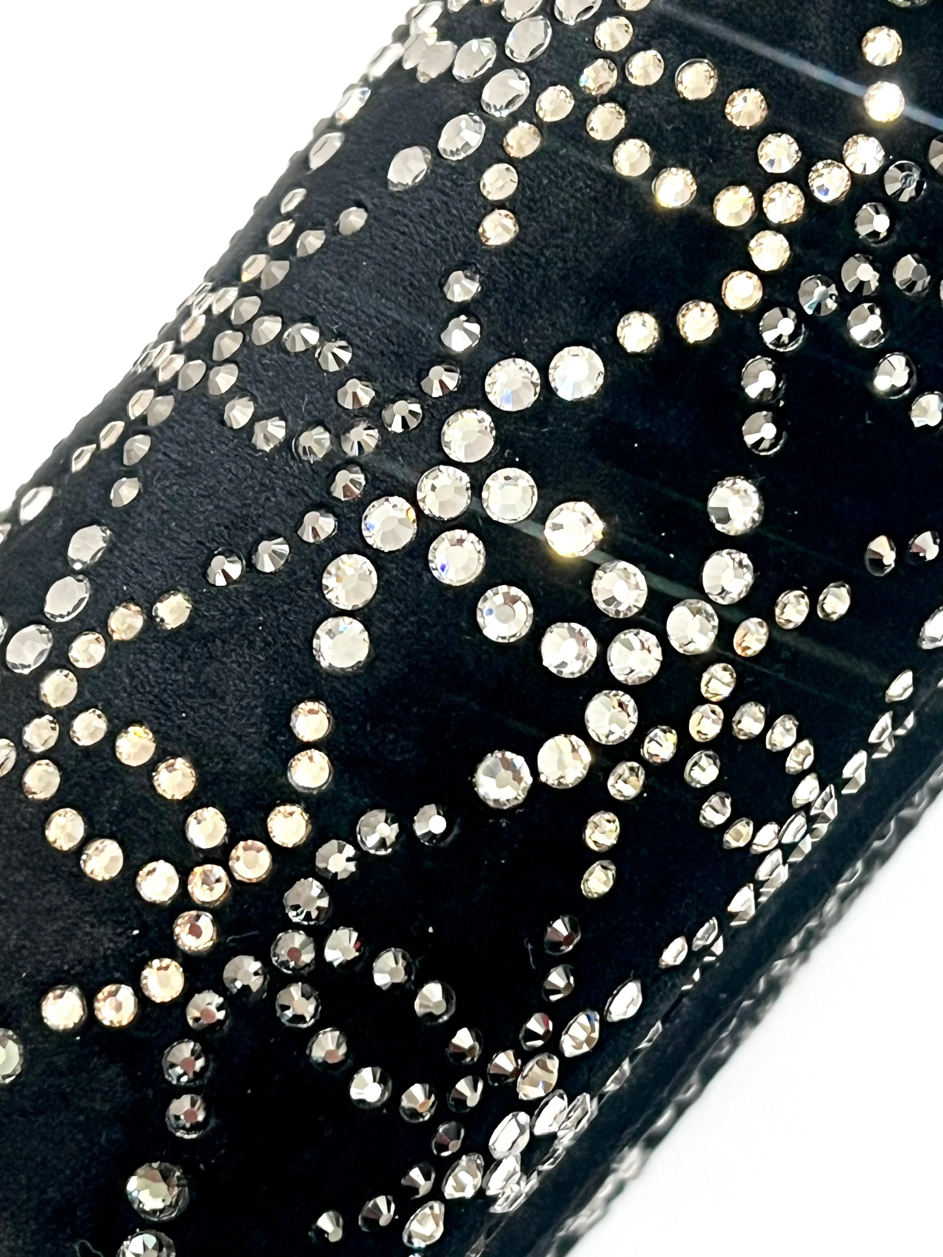 CHANEL RUTHENIUM STRASS CRYSTAL EMBELLISHED MINI CLASSIC FLAP BAG
