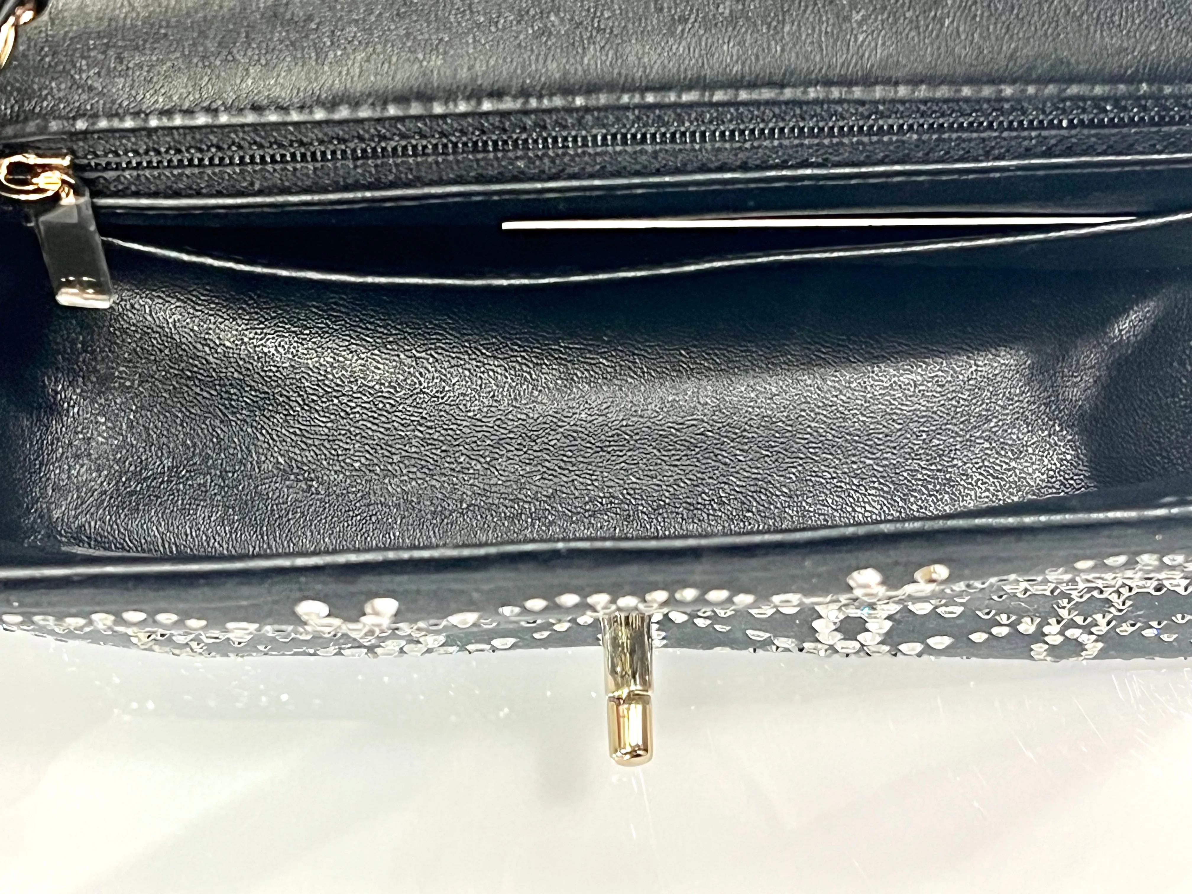CHANEL RUTHENIUM STRASS CRYSTAL EMBELLISHED MINI CLASSIC FLAP BAG