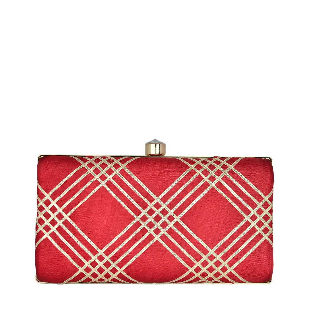 Cherry Embroidered Clutch
