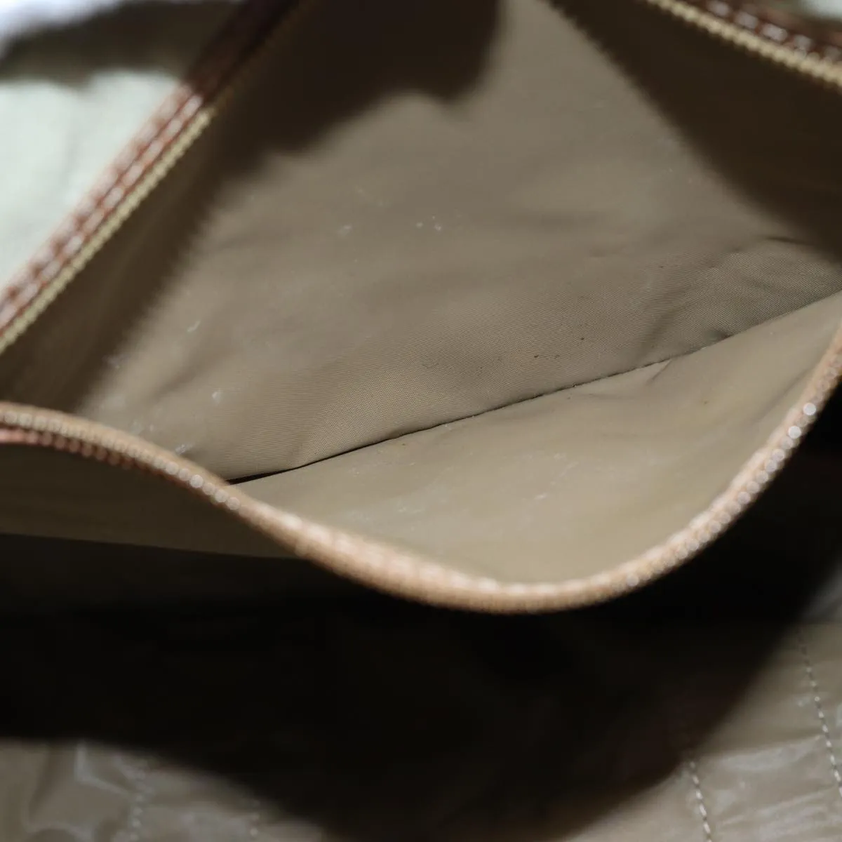 CHRISTIAN DIOR Tote Bag Nylon Beige Auth th5100