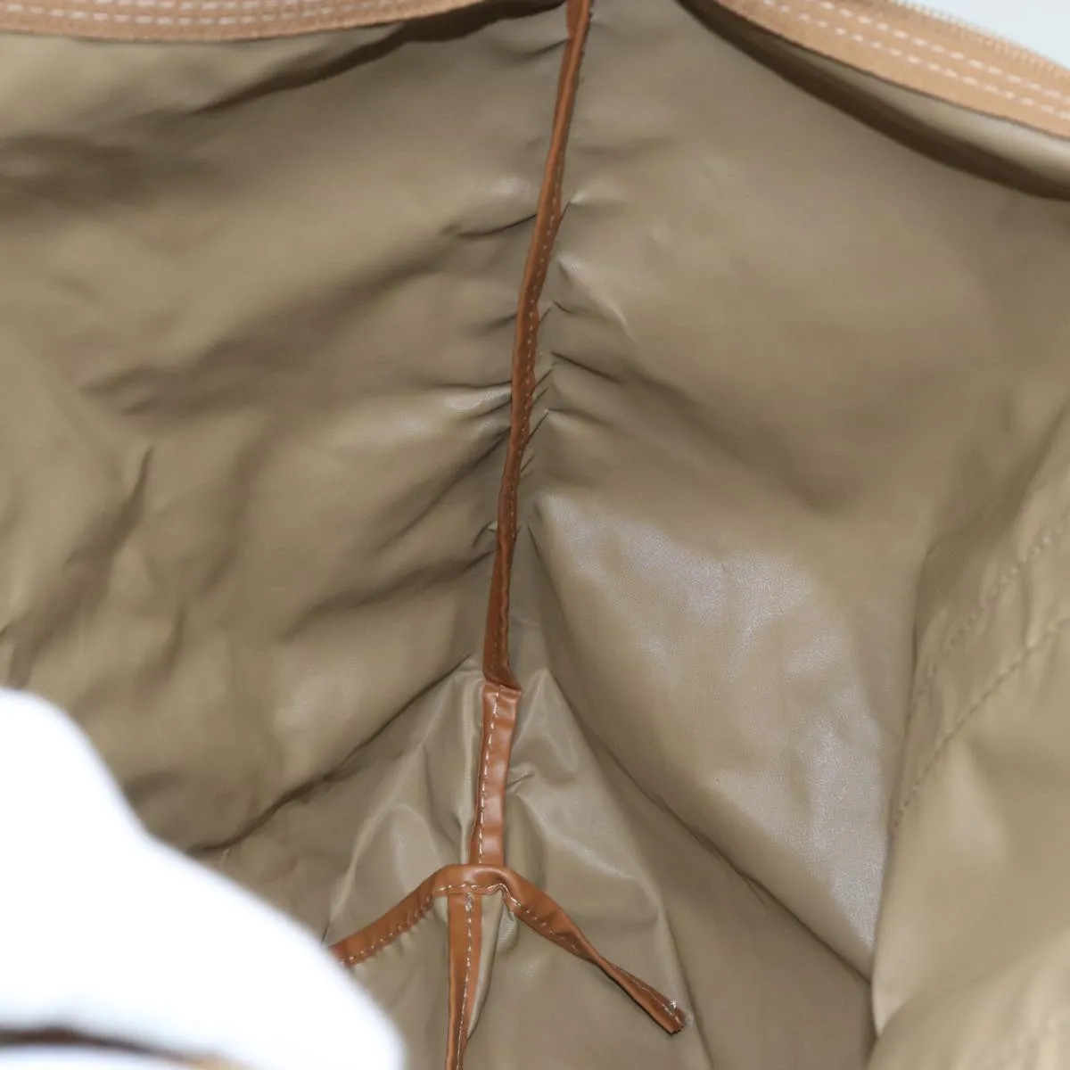 CHRISTIAN DIOR Tote Bag Nylon Beige Auth th5100