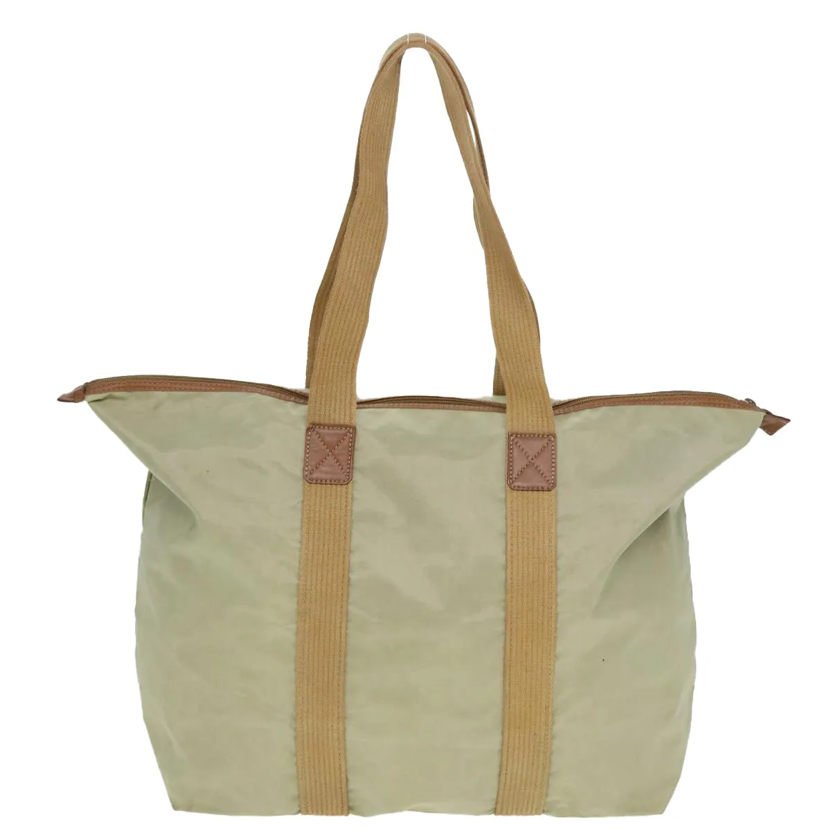 CHRISTIAN DIOR Tote Bag Nylon Beige Auth th5100