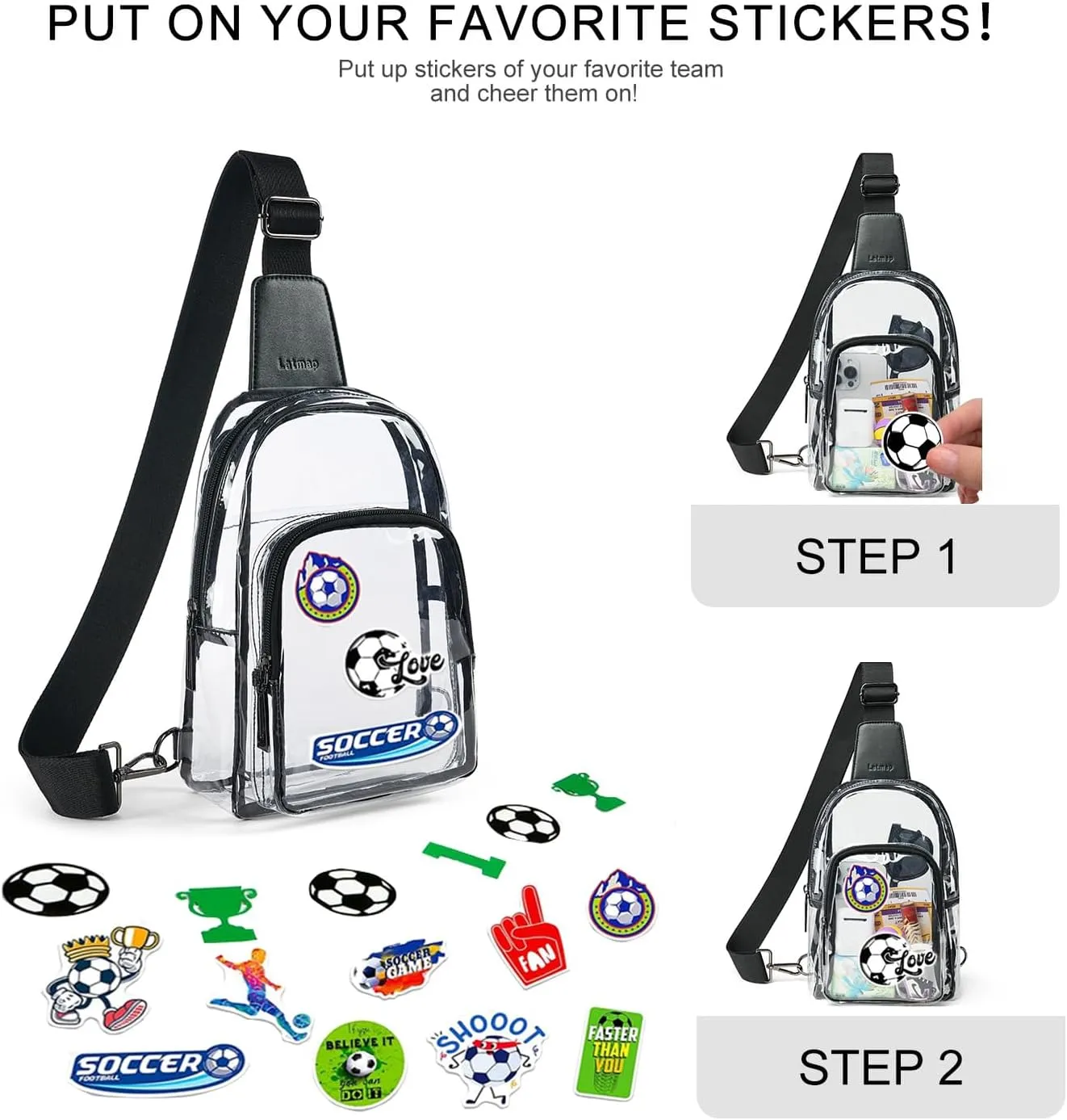 Clear Bag for Stadium Events, Clear Purse for Women Stadium Crossbody Bag, Transparent Bag for Concerts Sports