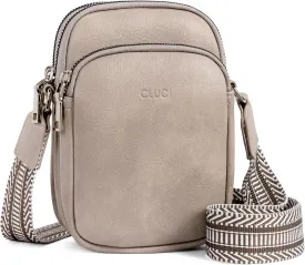 CLUCI Small Crossbody Bags for Women PU Leather Cell Phone Purse Wallet with Adjustable Guitar Strap
