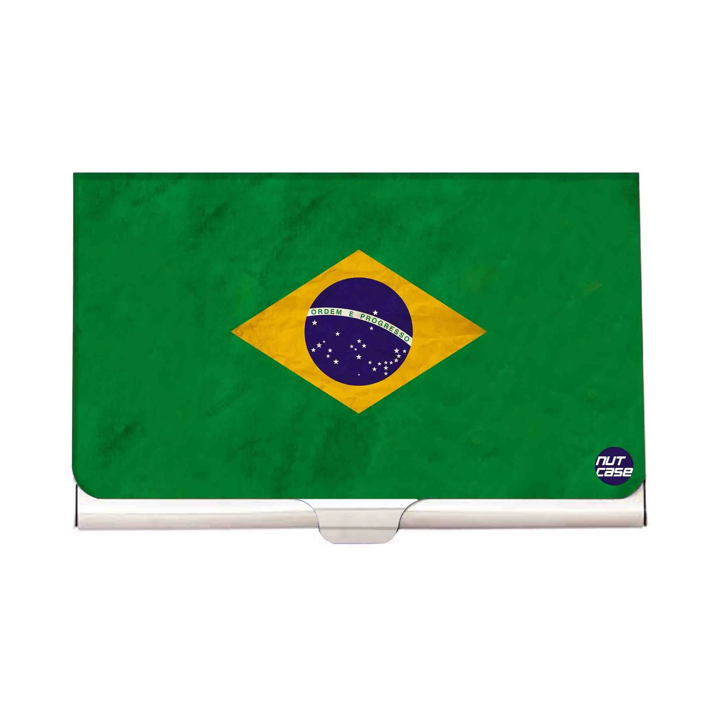 Designer Visiting Card Holder Nutcase -Brazil    Vintage Distressed Flag