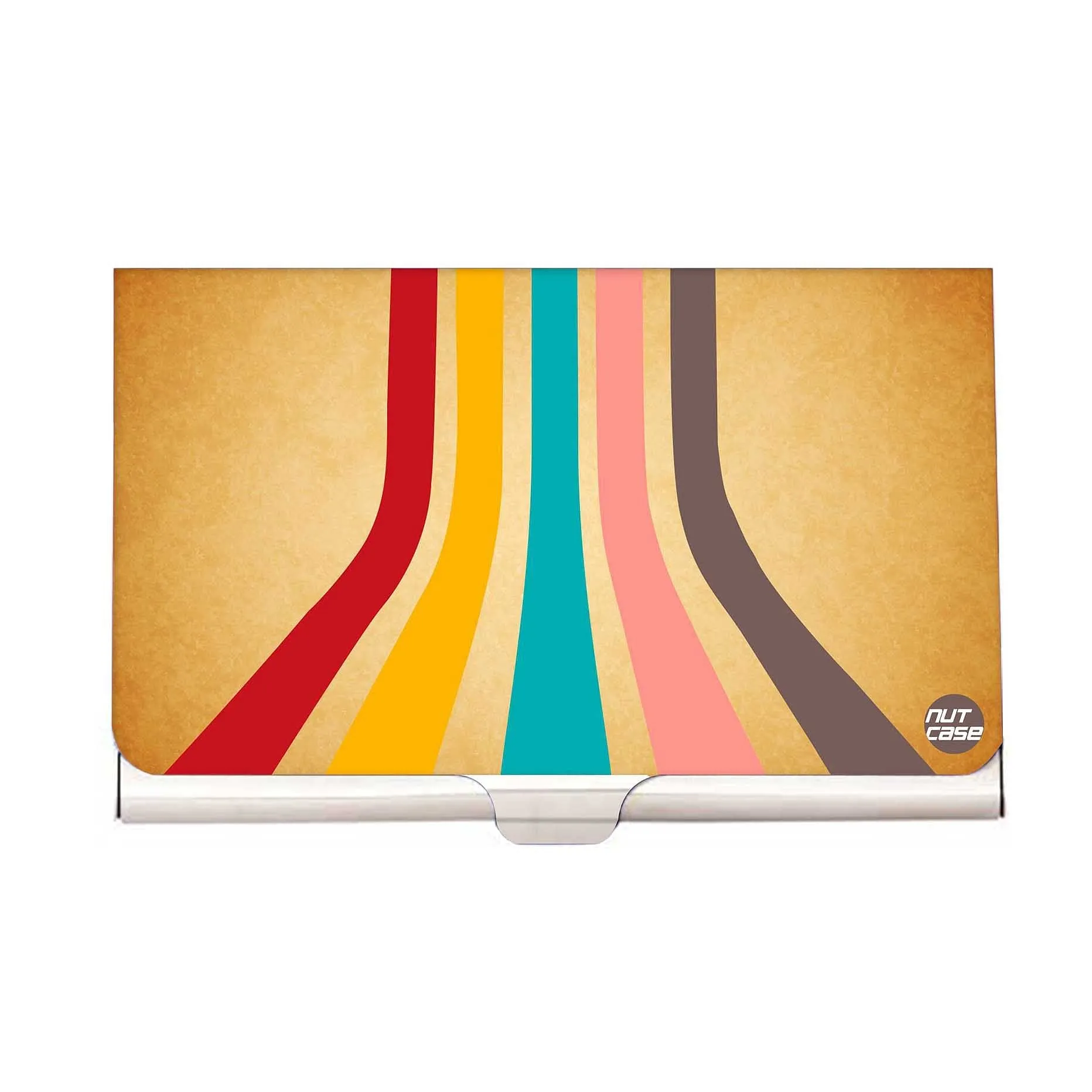 Designer Visiting Card Holder Nutcase - Retro Lines