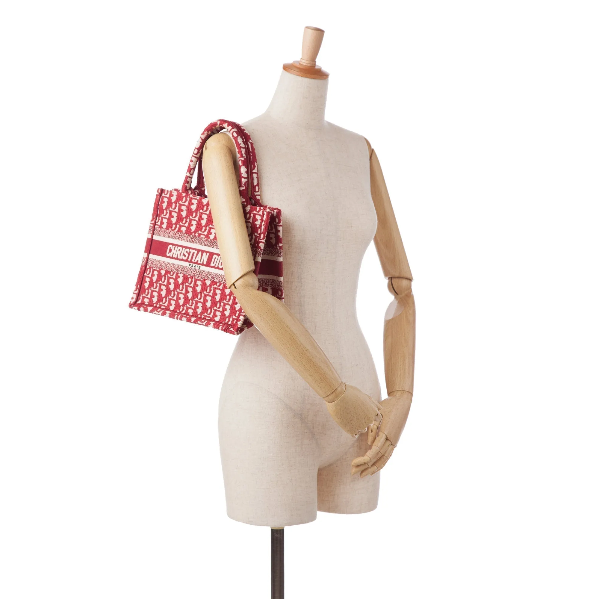 Dior Book Tote Small Red Oblique Canvas