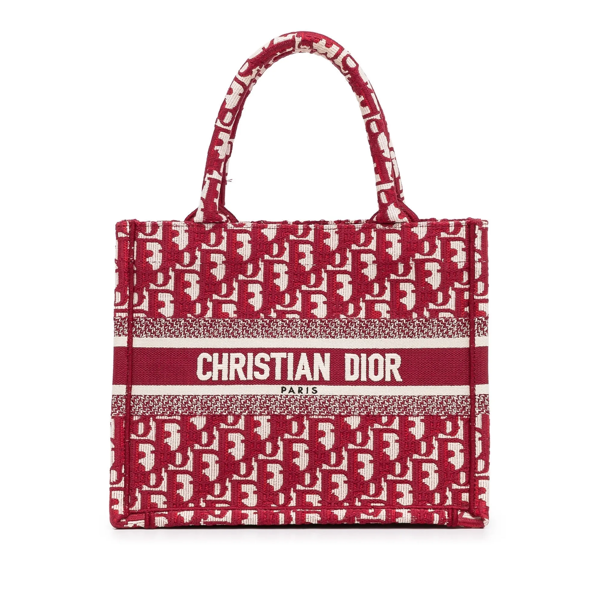 Dior Book Tote Small Red Oblique Canvas
