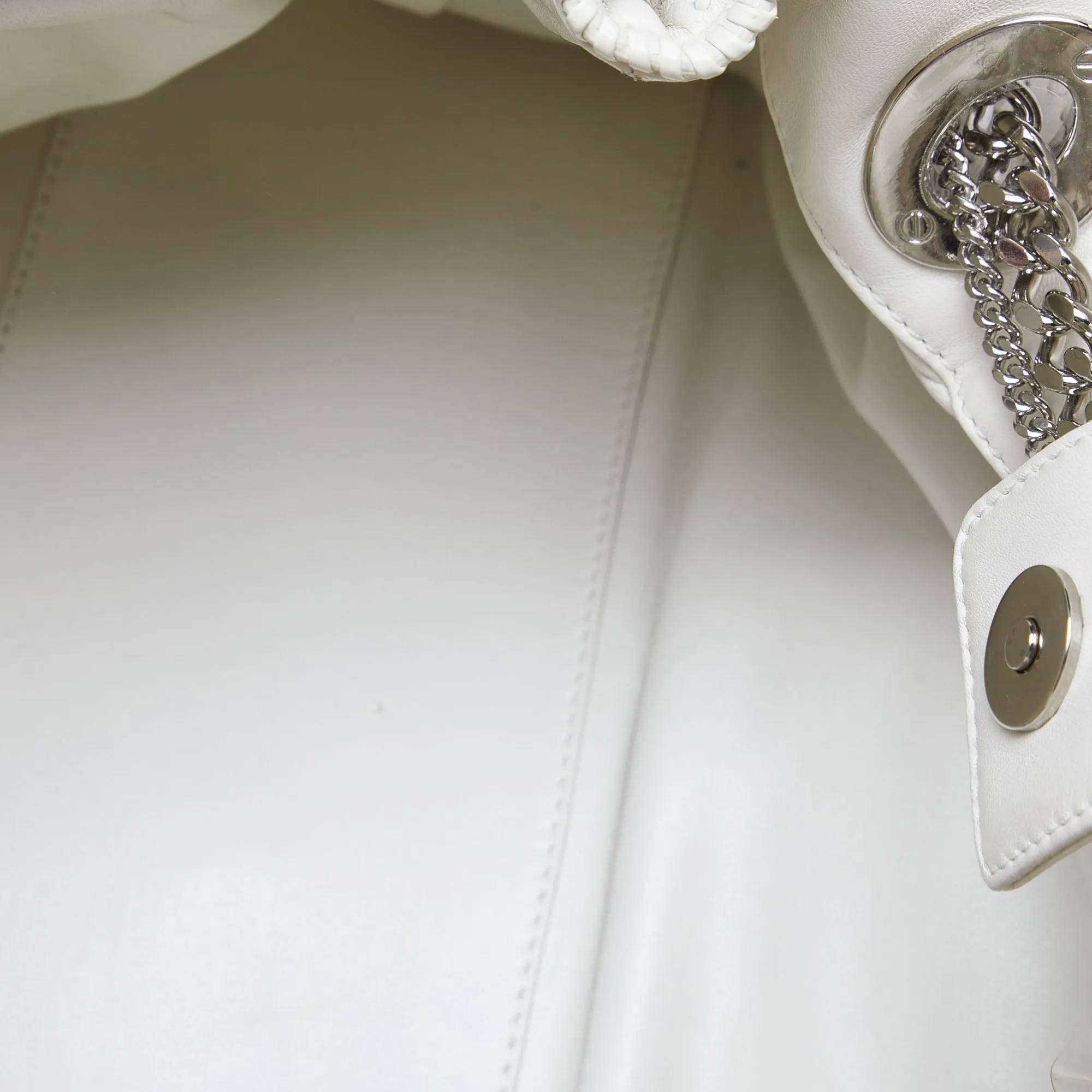 DIOR White Cannage Leather Chri Chri Chain Tote