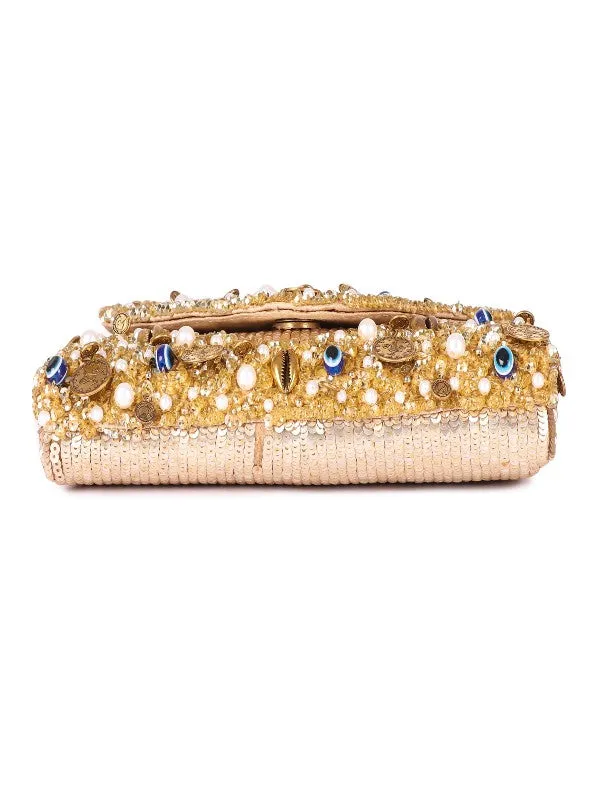 Evil Eye Gold Clutch Bag