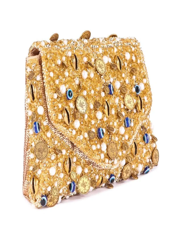 Evil Eye Gold Clutch Bag