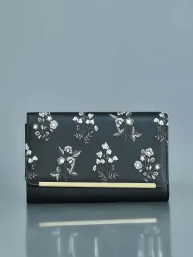 Floral Embroidered Clutch