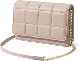 GEEAD Small Purses for Women Trendy Quilted Leather Mini Crossbody Wallet Chain Little Shoulder Phone Purse Evening Bag