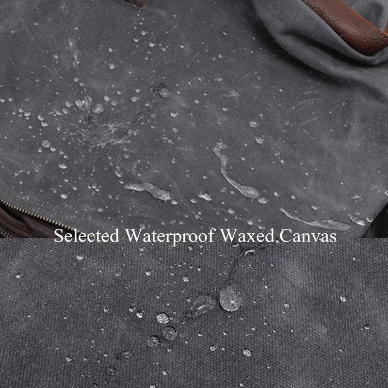 Gemma Waxed Canvas Full Grain Leather Tote Bag