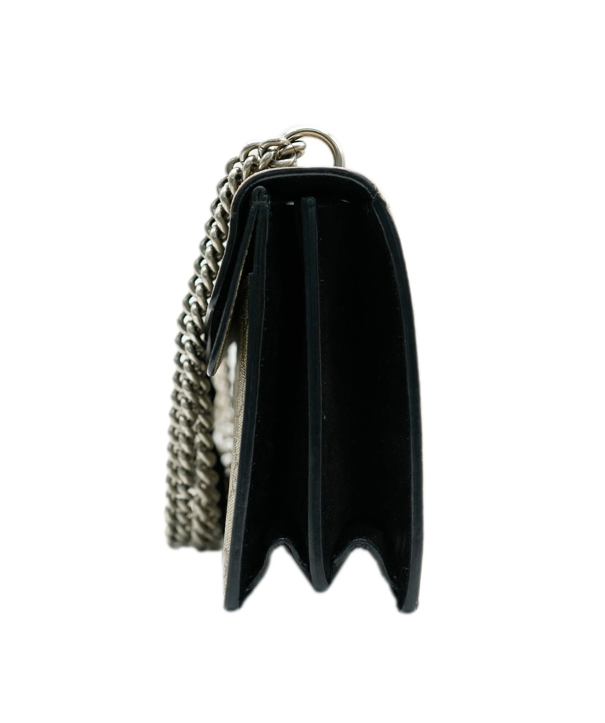 Gucci Black Suede & GG Supreme Dionysus Bag ASC2080