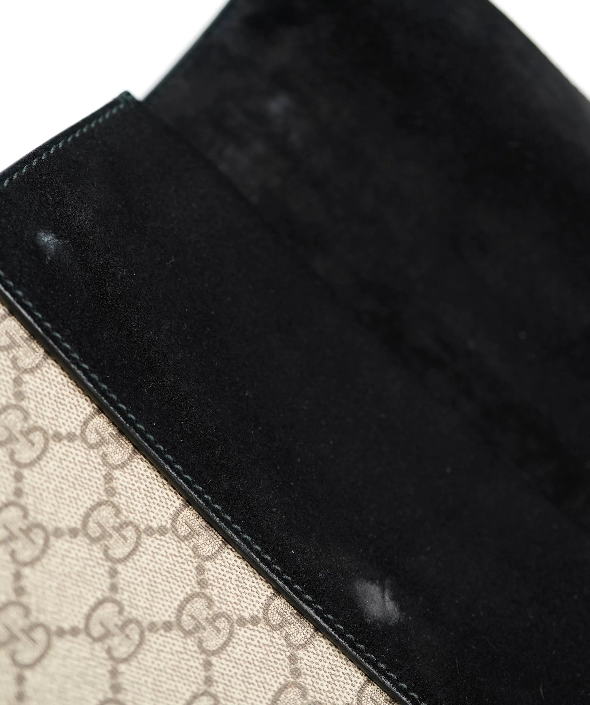 Gucci Black Suede & GG Supreme Dionysus Bag ASC2080