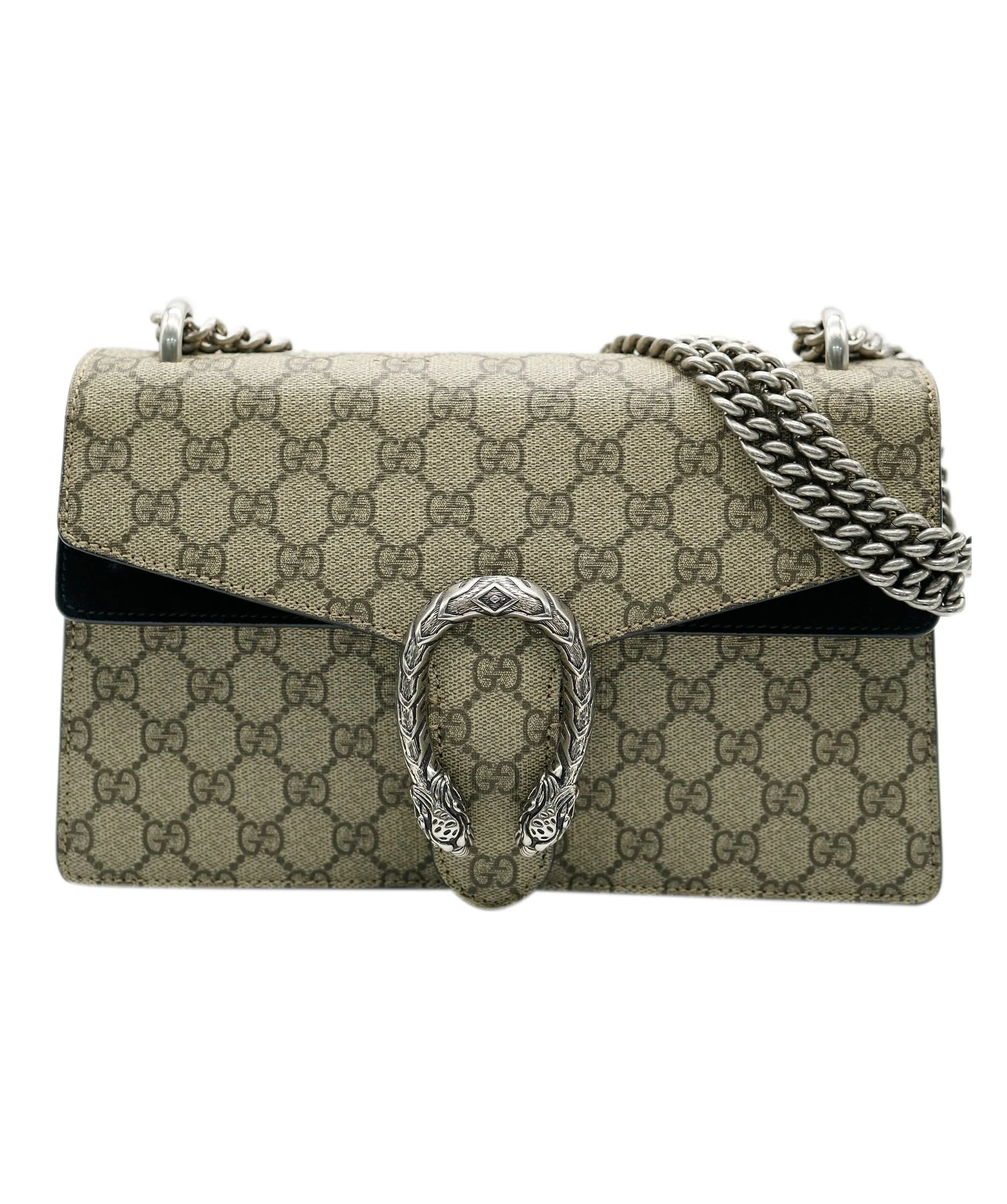 Gucci Black Suede & GG Supreme Dionysus Bag ASC2080