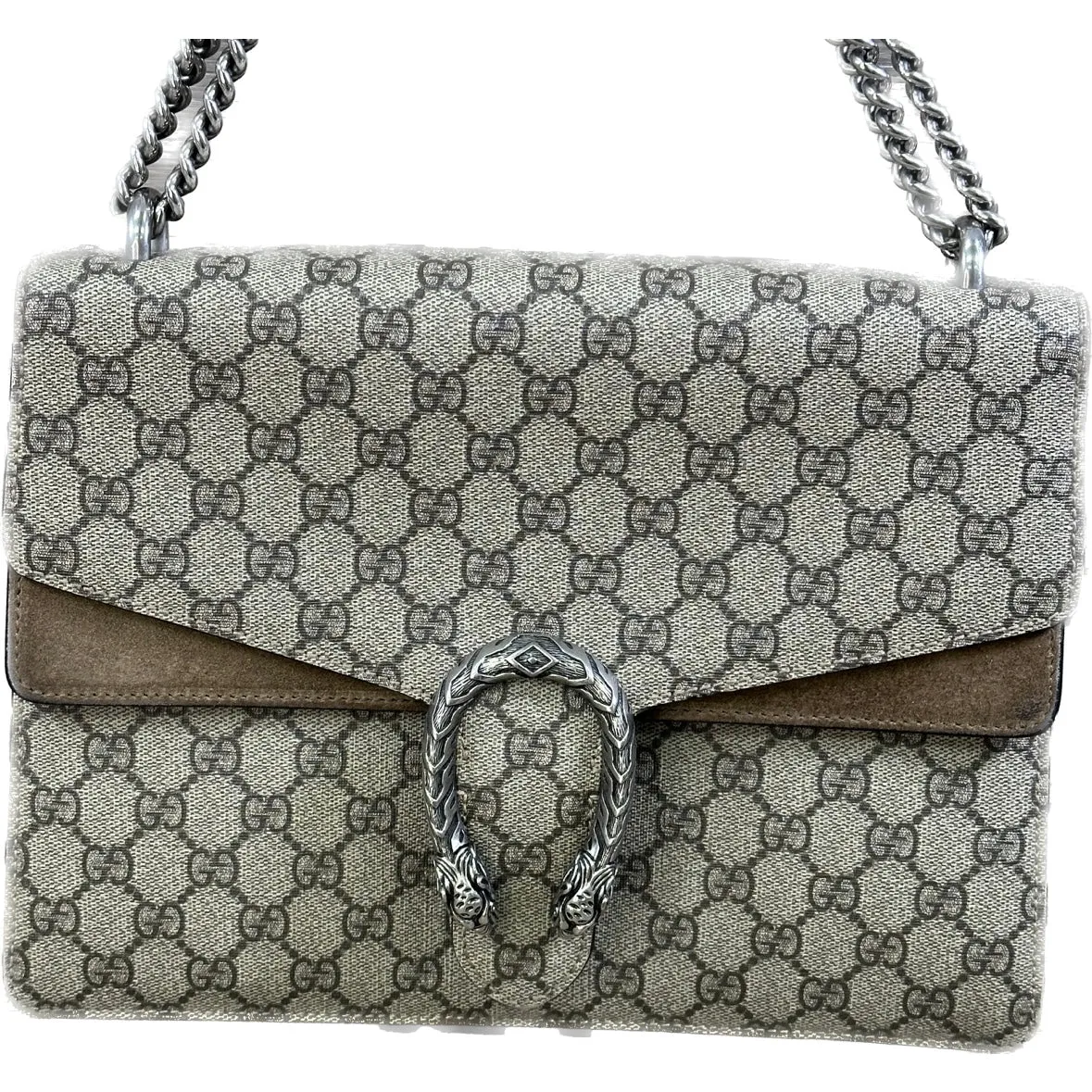 Gucci GG Supreme Monogram Medium Dionysus Shoulder Bag Taupe