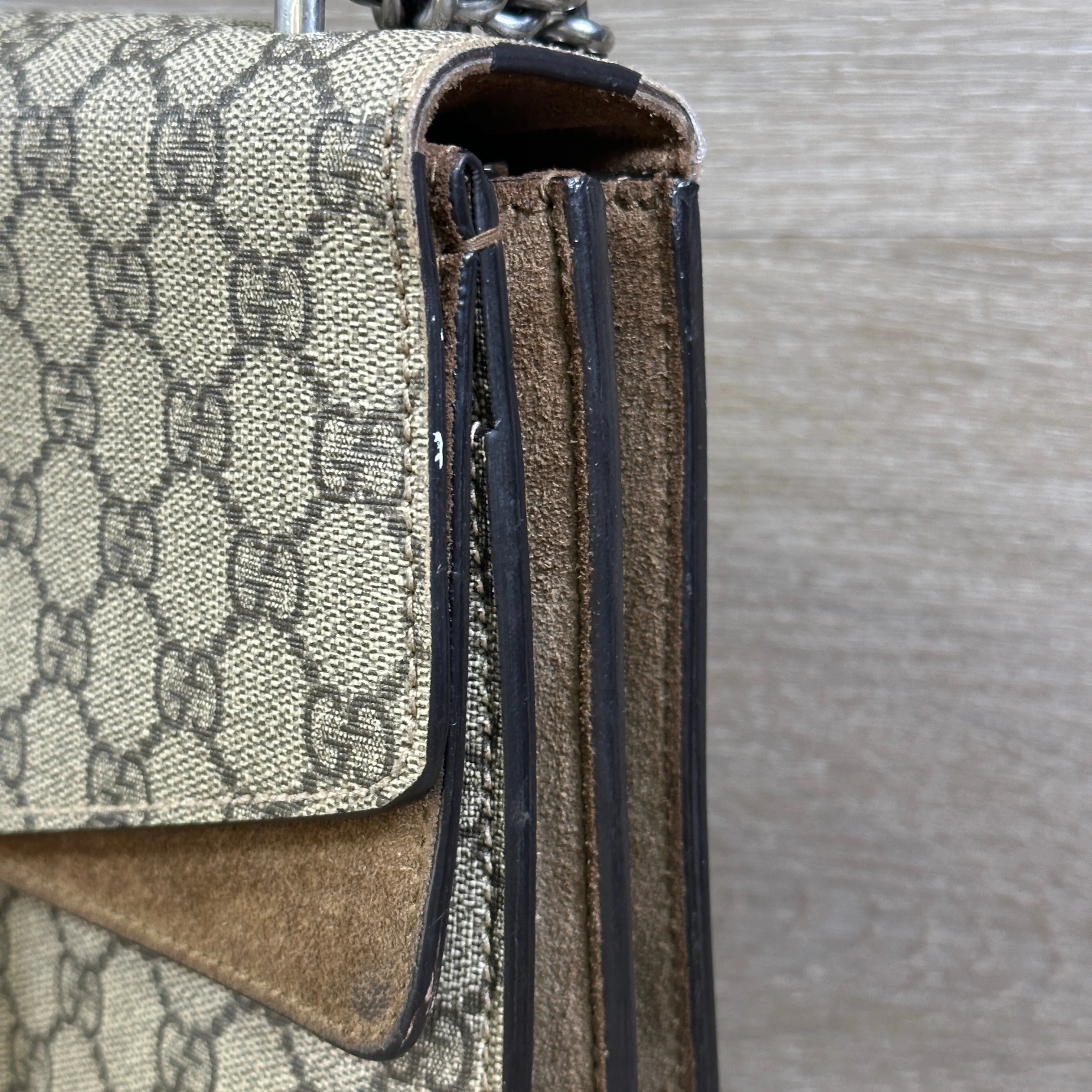 Gucci GG Supreme Monogram Medium Dionysus Shoulder Bag Taupe