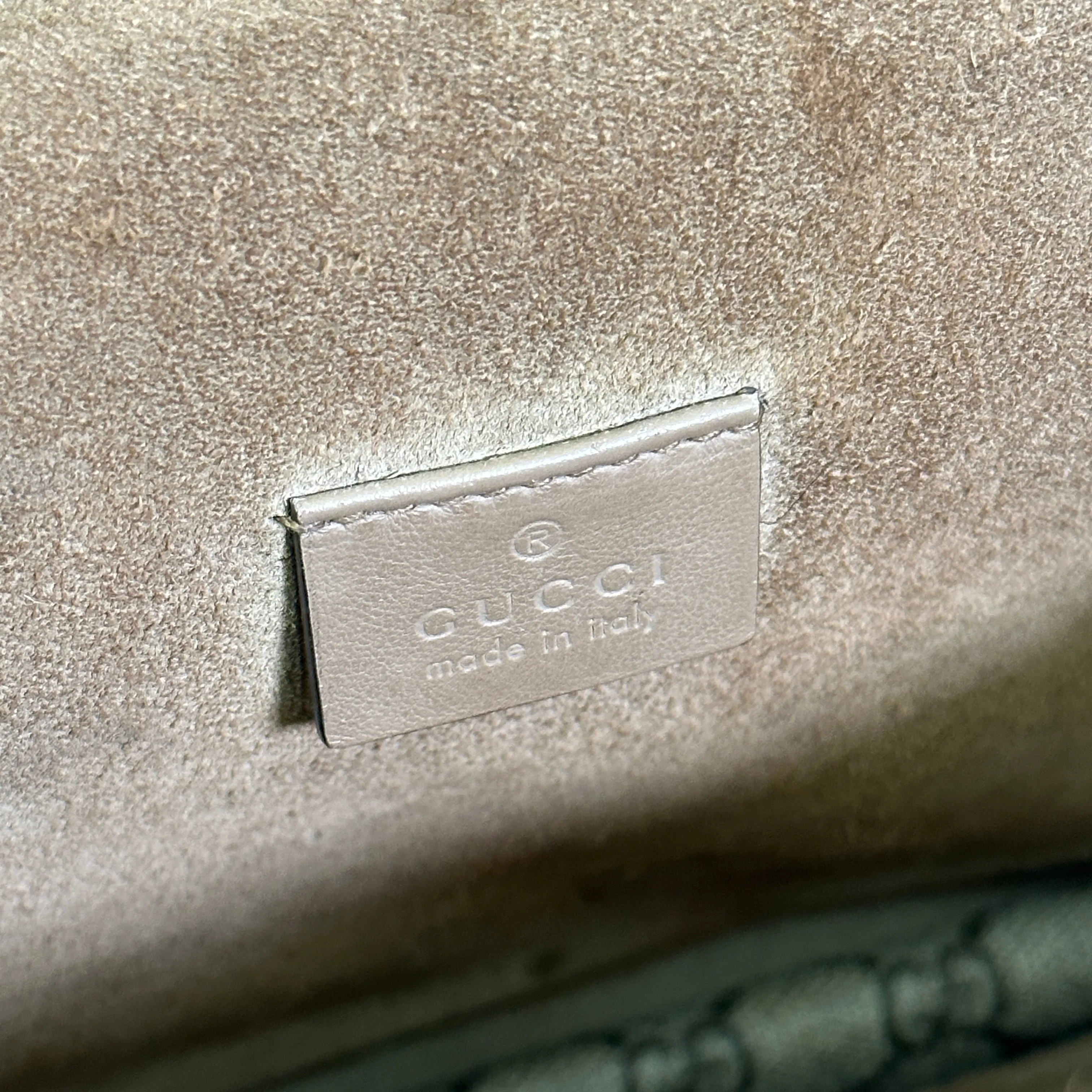 Gucci GG Supreme Monogram Medium Dionysus Shoulder Bag Taupe