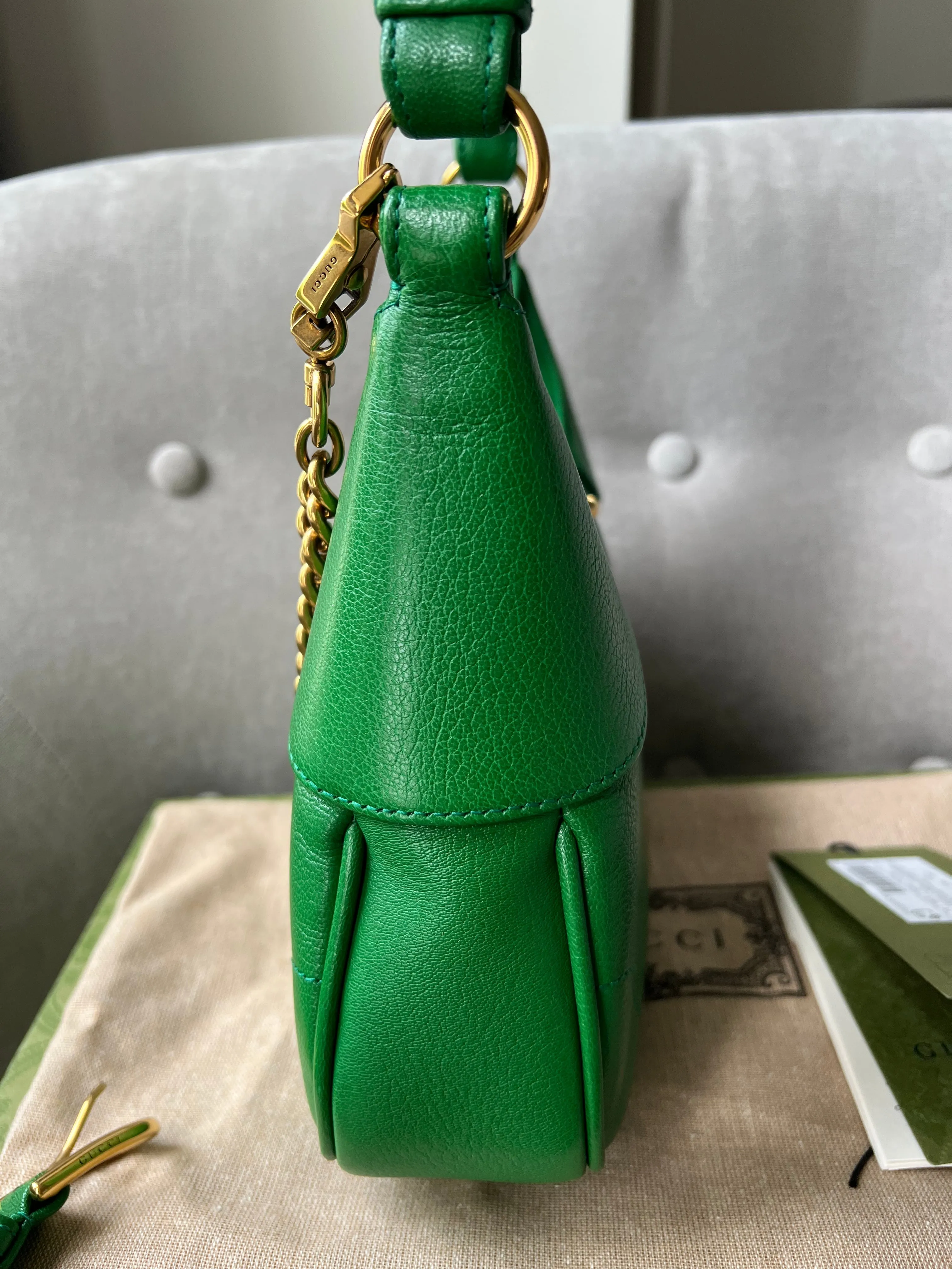 Gucci Green Small Aphrodite Shoulder Bag