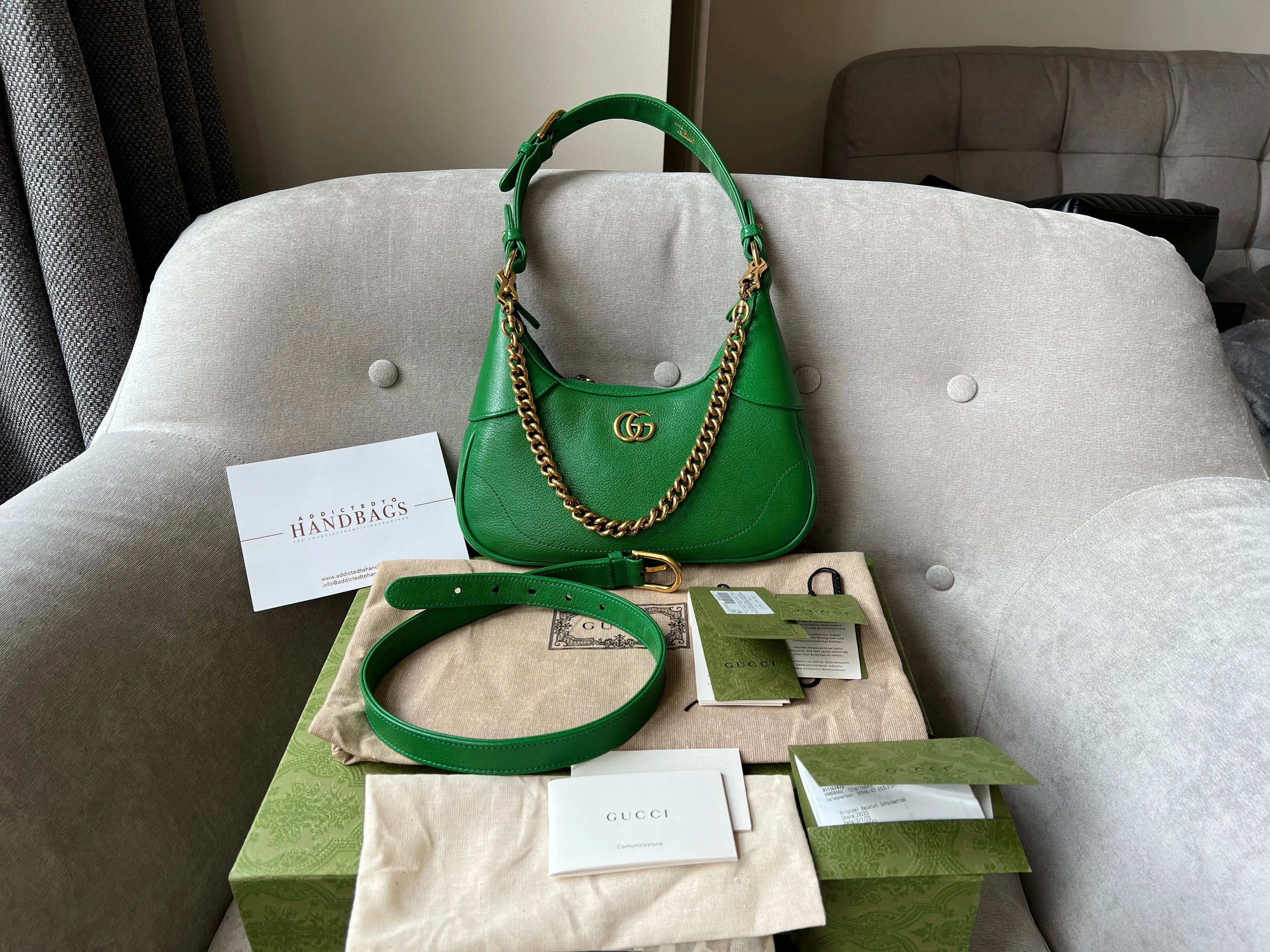 Gucci Green Small Aphrodite Shoulder Bag