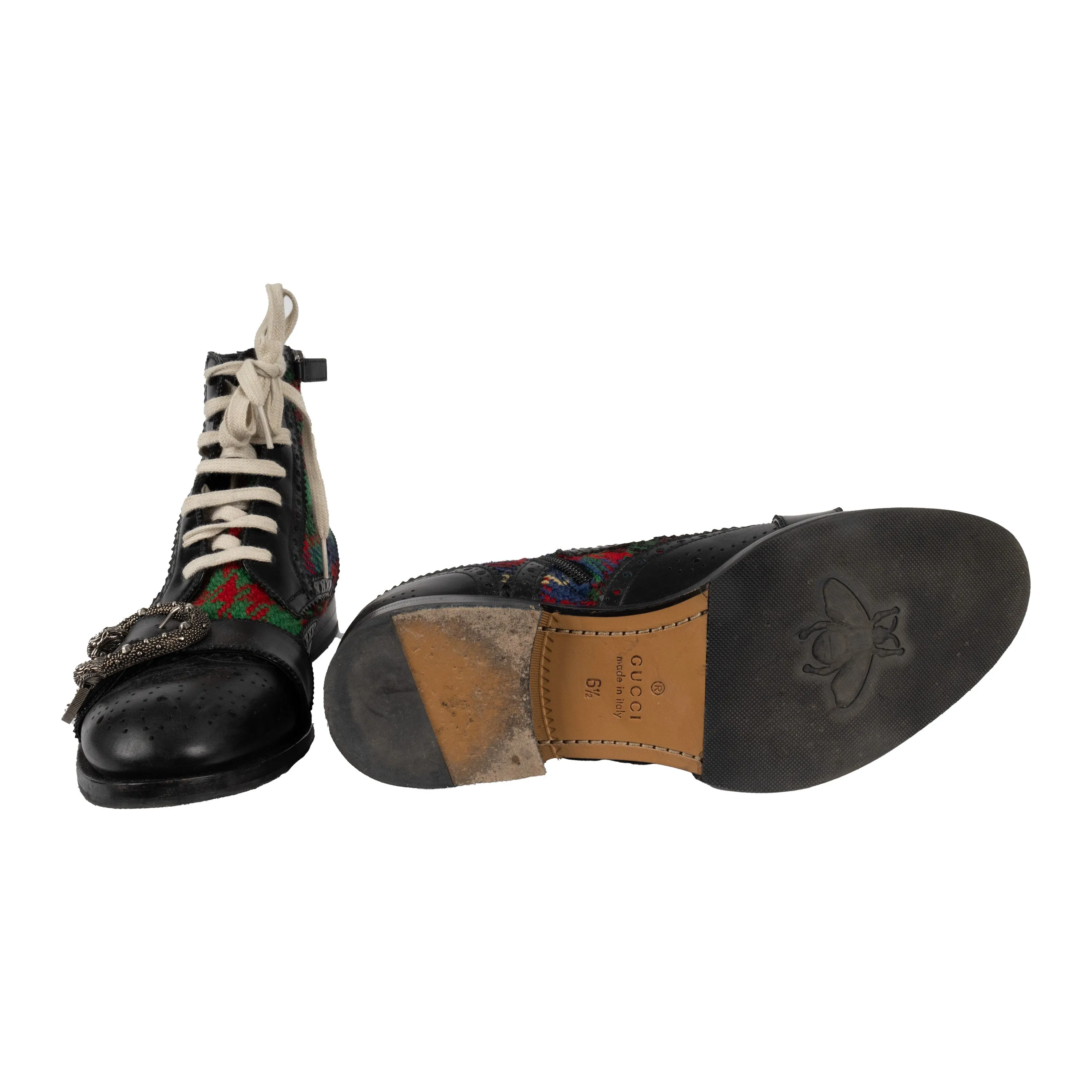 Gucci Tartan Queercore Brogue Ankle Boots - '10s