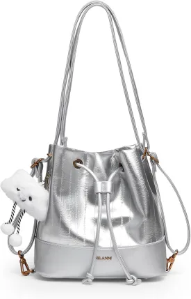 Hobo Bucket Bags for Women PU Leather Trendy Shoulder Purses Small Crossbody Bag with Adjustable Strap