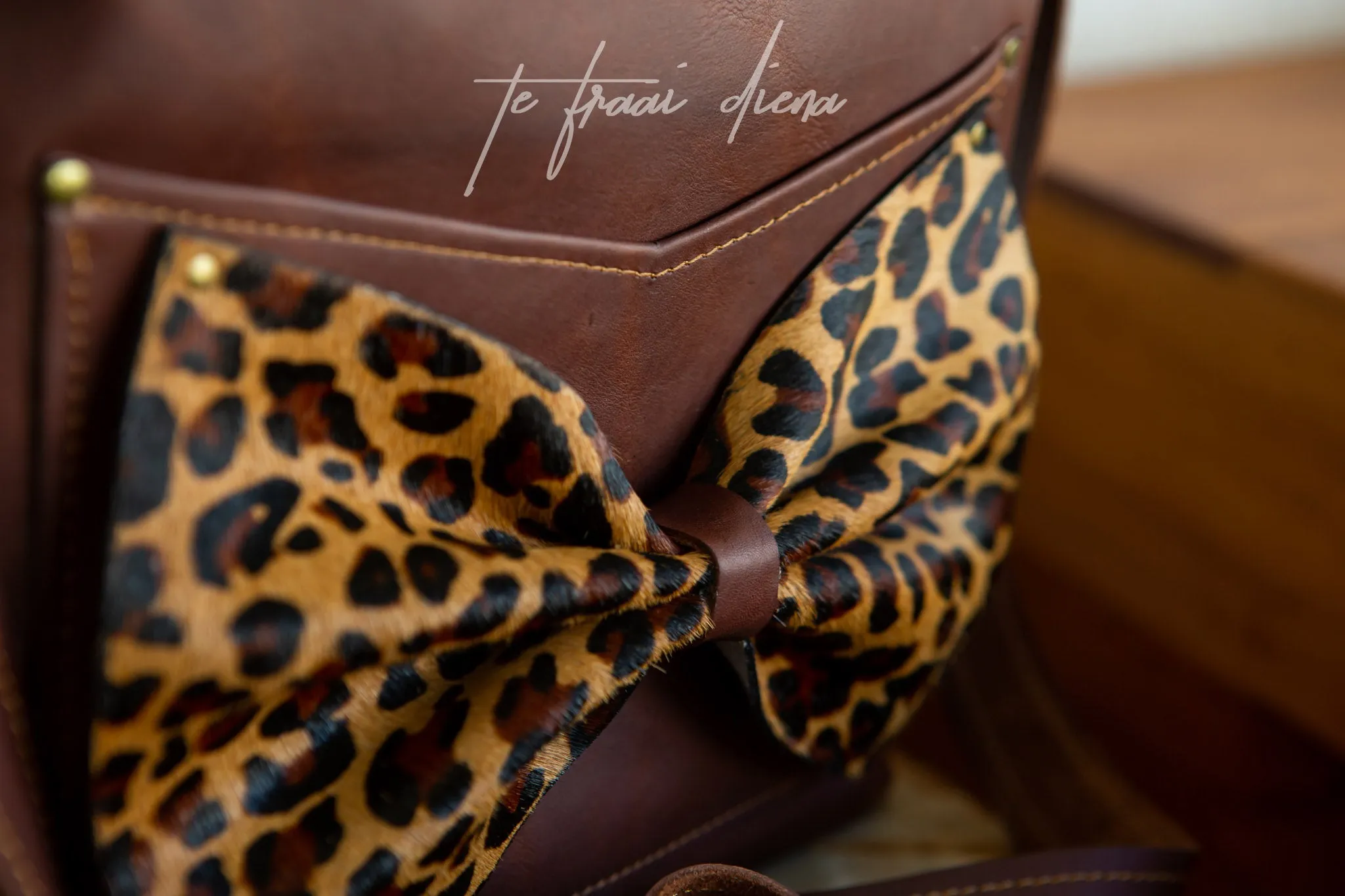 Janine Tote - Cigar with Jaguar Bow