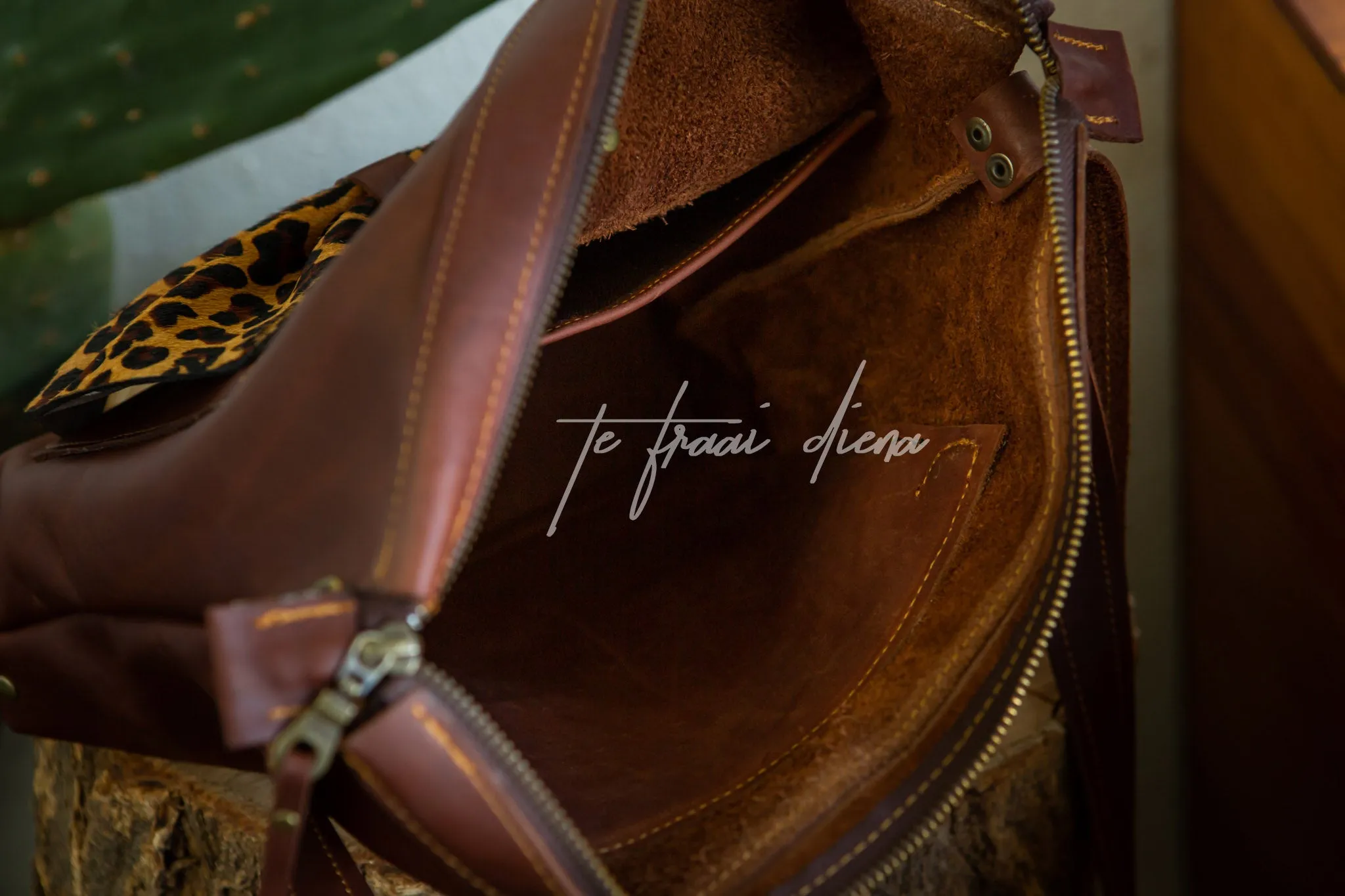 Janine Tote - Cigar with Jaguar Bow