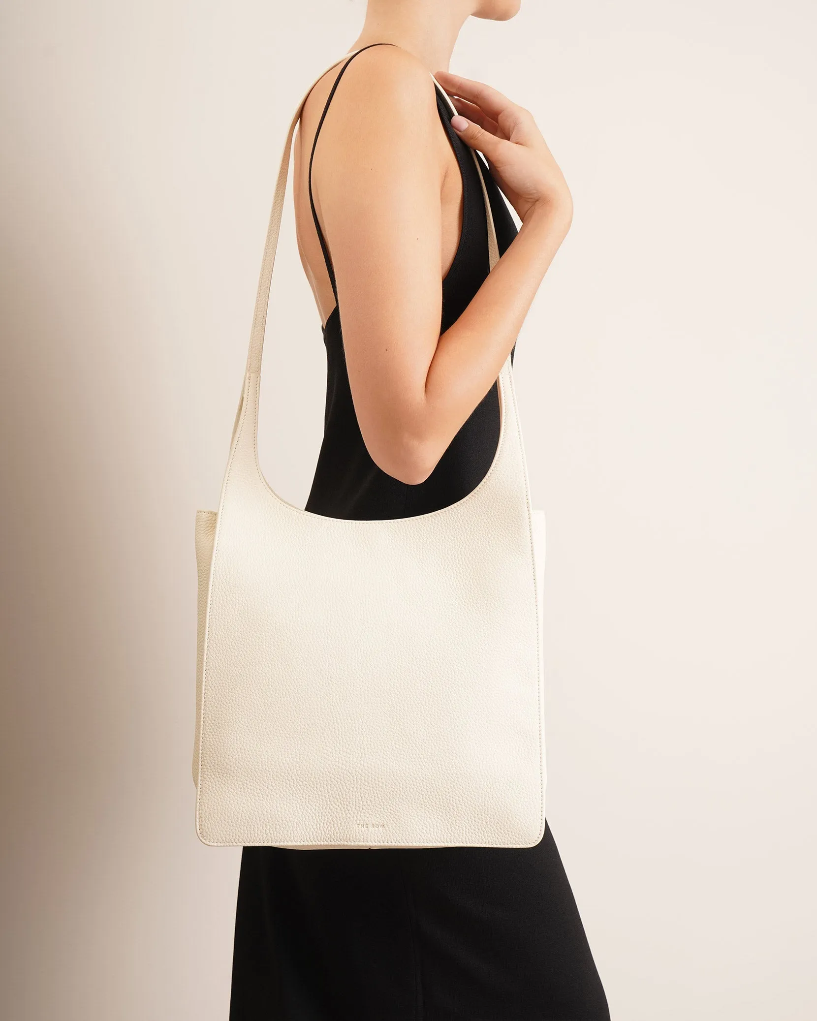 Jules ivory leather tote bag