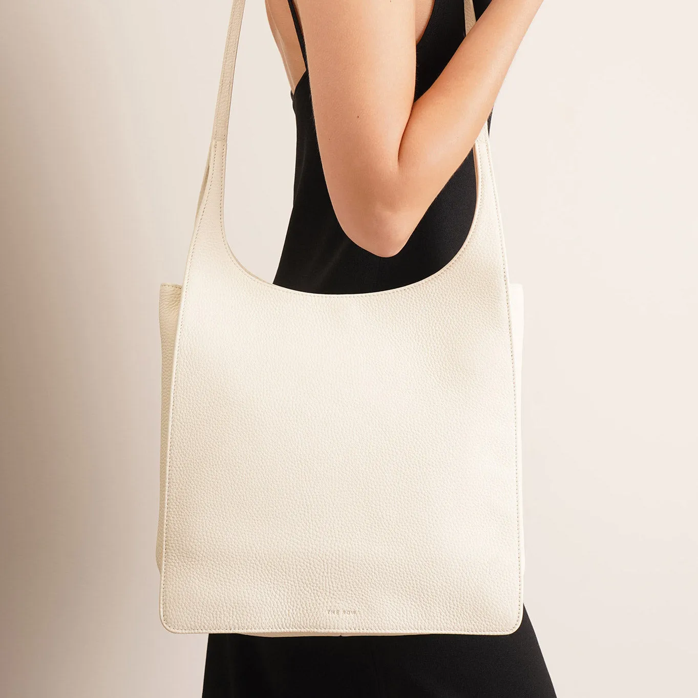 Jules ivory leather tote bag