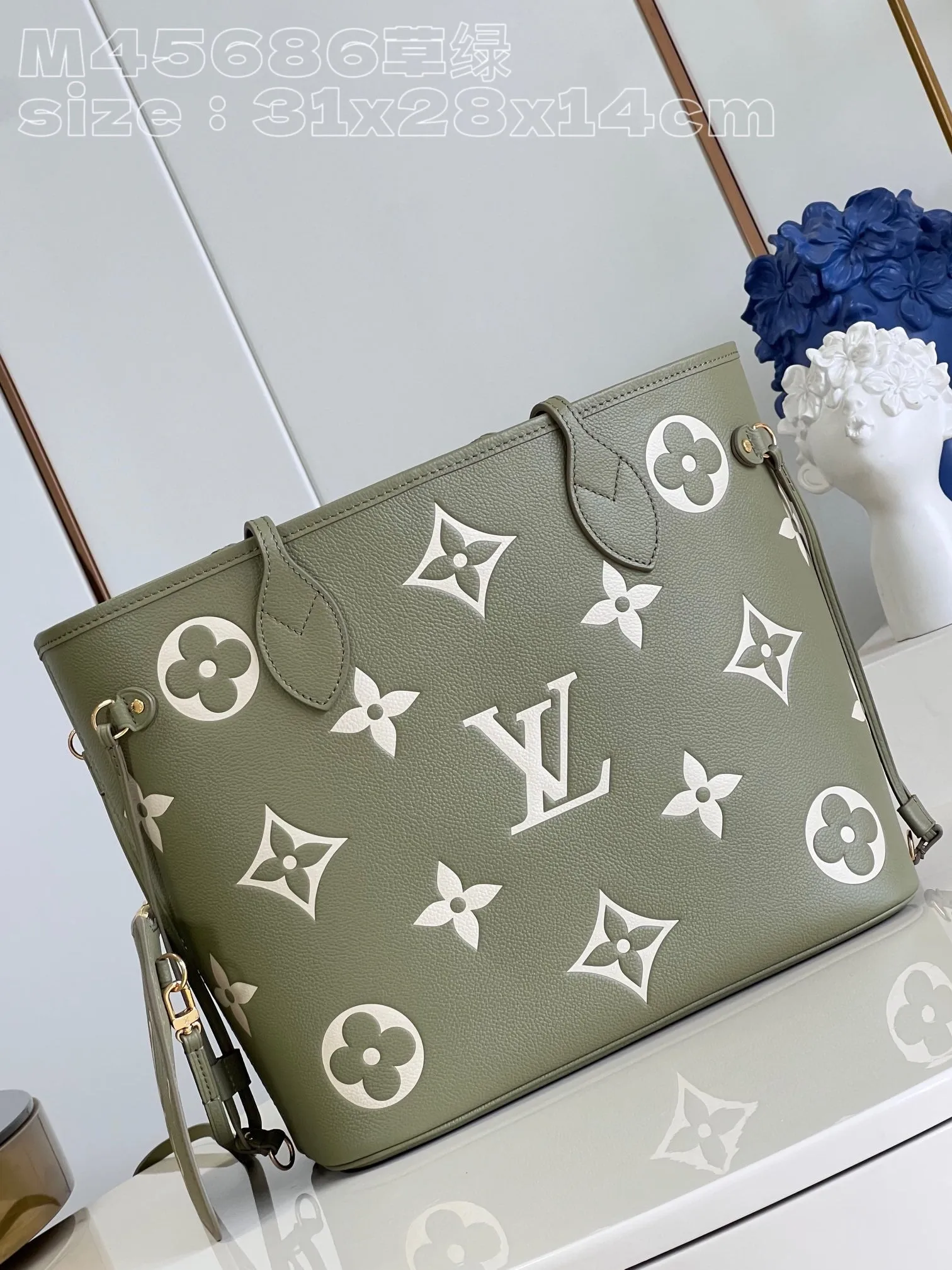 LB858 Neverfull MM / HIGHEST QUALITY VERSION / 12.2 x 11 x 5.5 inches