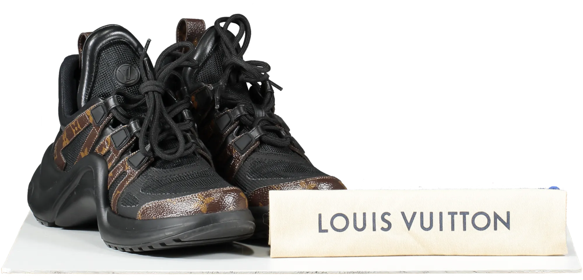 Louis Vuitton Black / Monogram Logo LV Archlight Trainers UK 4 EU 37