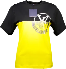 Louis Vuitton Black /yellow Color Block Lv World Stamp T-shirt UK XS