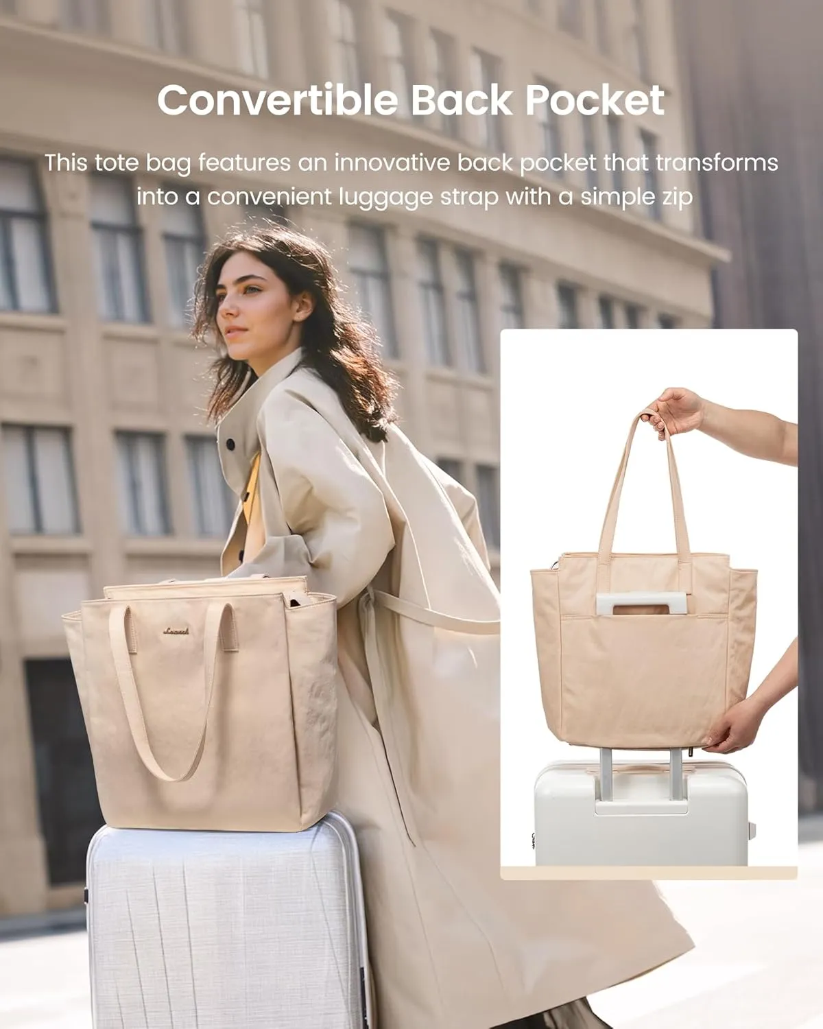 LOVEVOOK Tote Bag For Women, Large Work Tote with Zipper, Travel Shoulder Handbag, Carry on Bag for Teacher Nurse Gym